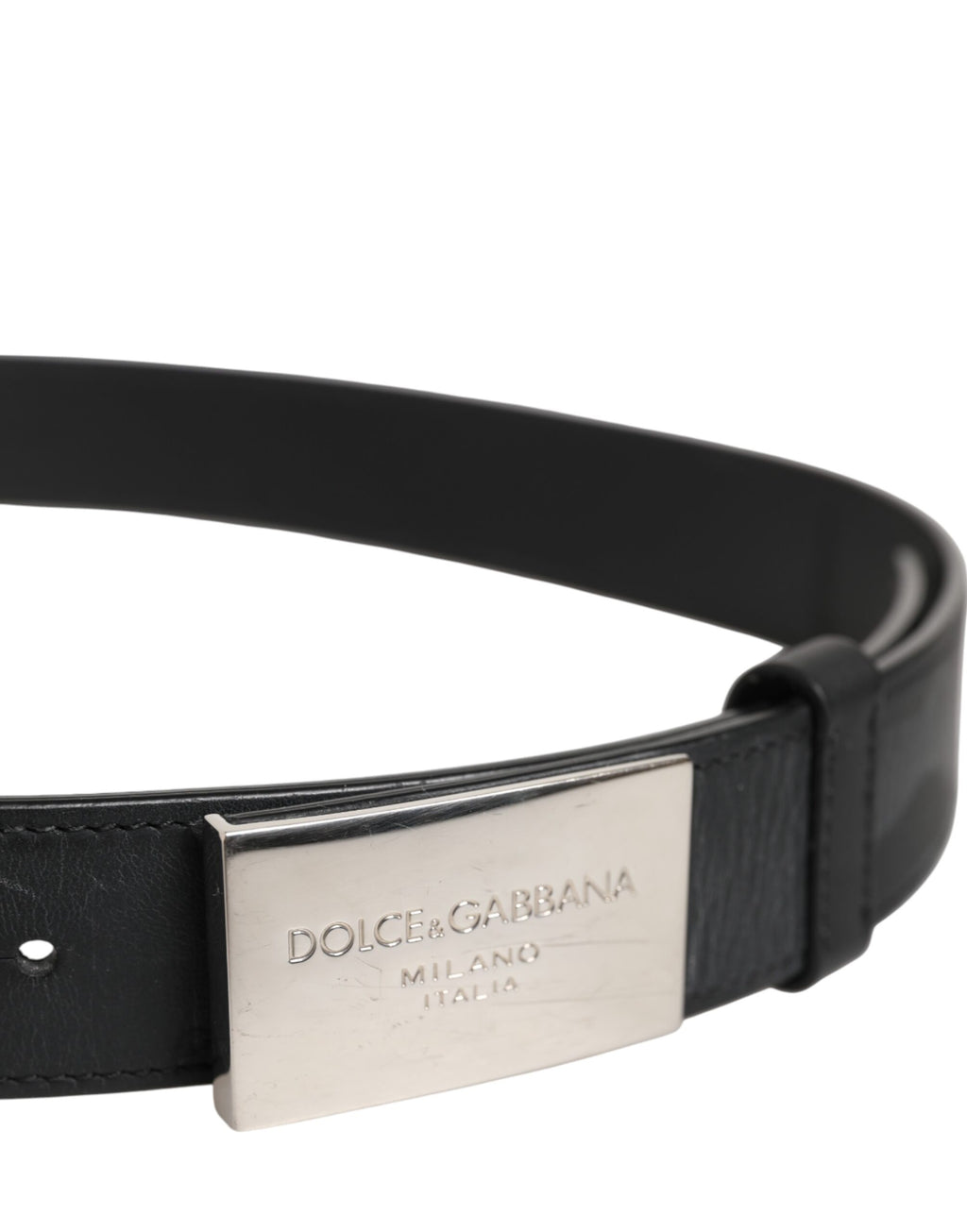 Dolce & Gabbana Schwarzer Leder-Gürtel mit klassischer Metall-Logo-Schnalle