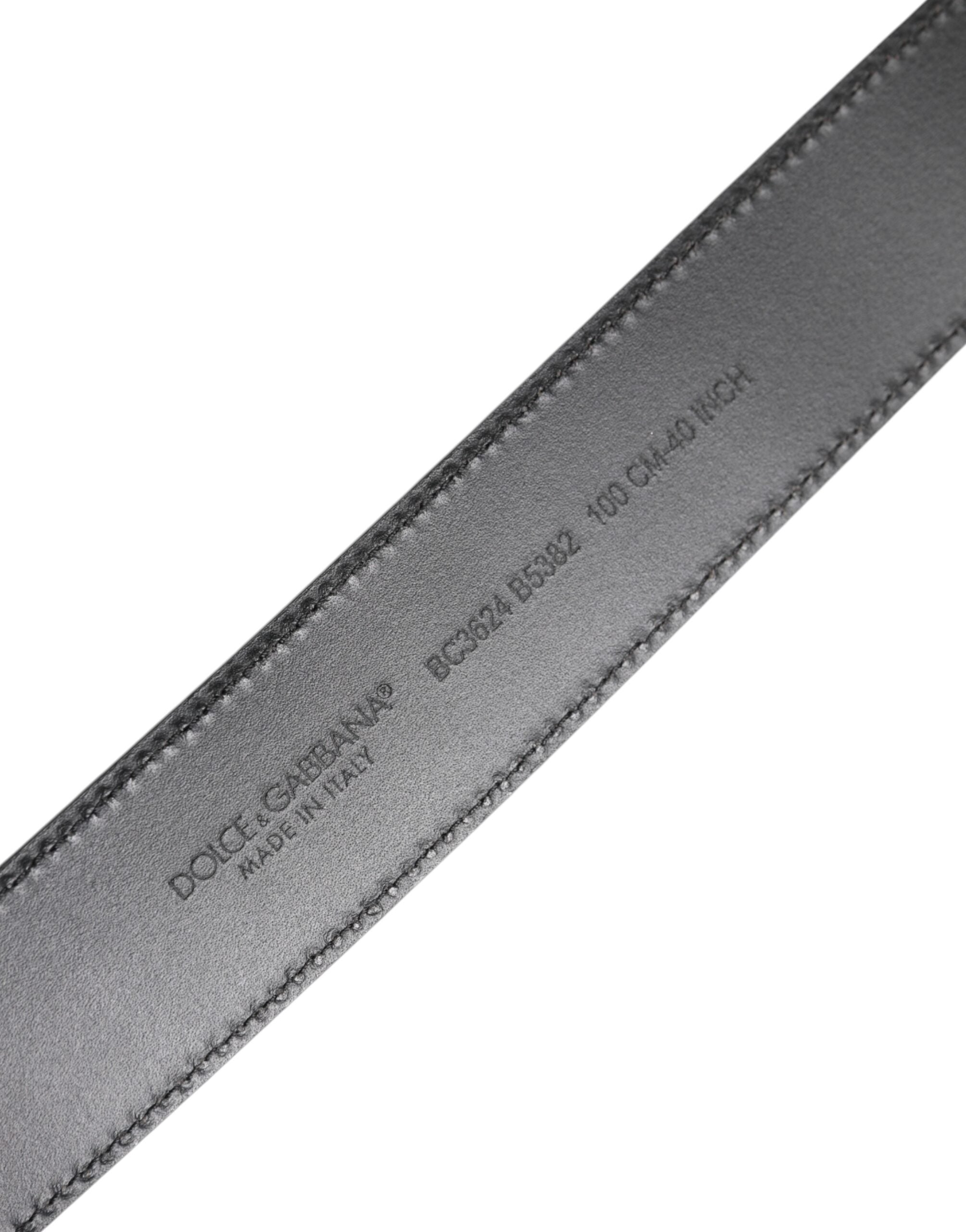 Dolce & Gabbana Schwarzer Leder-Gürtel mit Metall-Logo-Schnalle