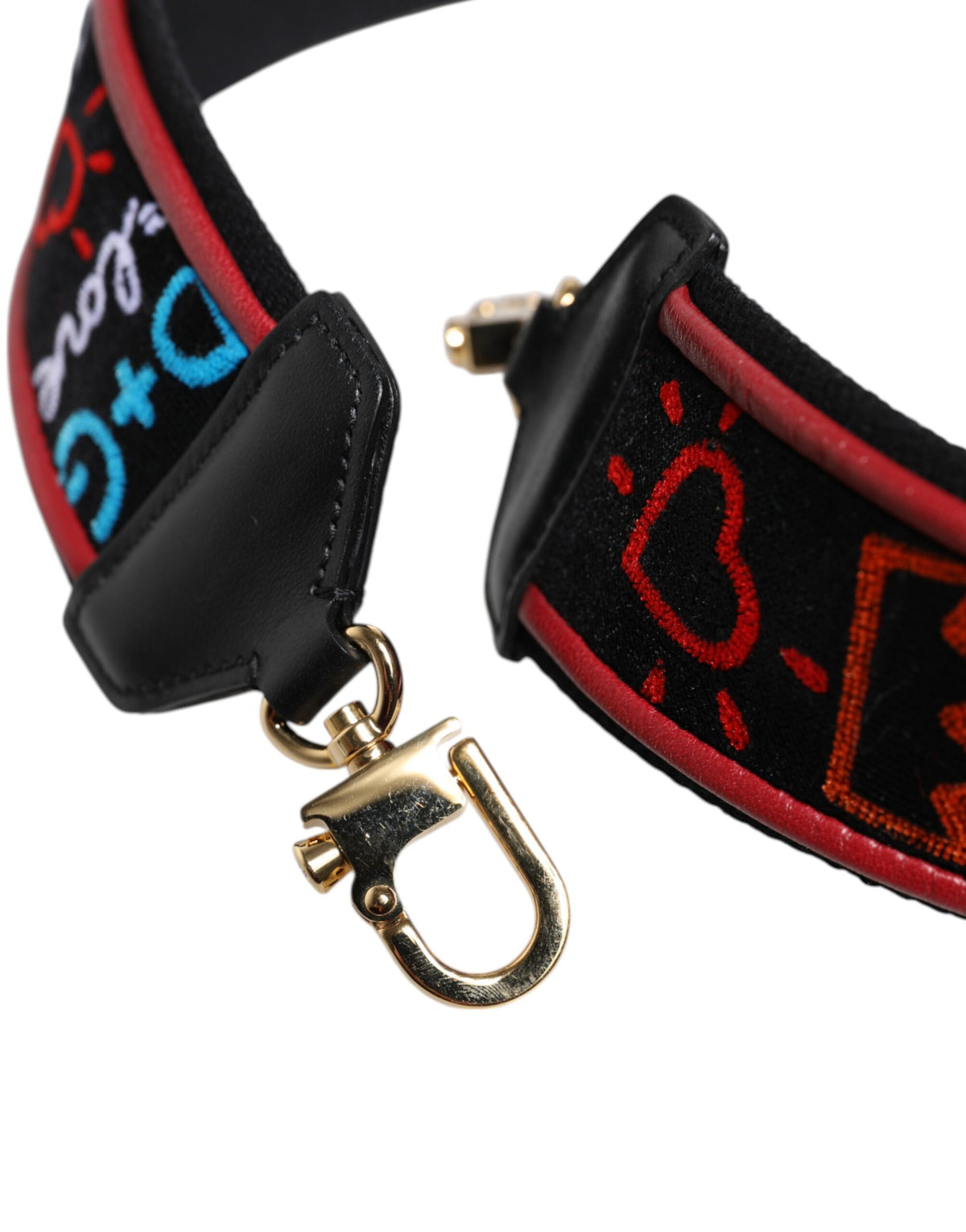 Dolce & Gabbana Zwart Katoenen Bedrukt Dames Tasaccessoire Schouderband