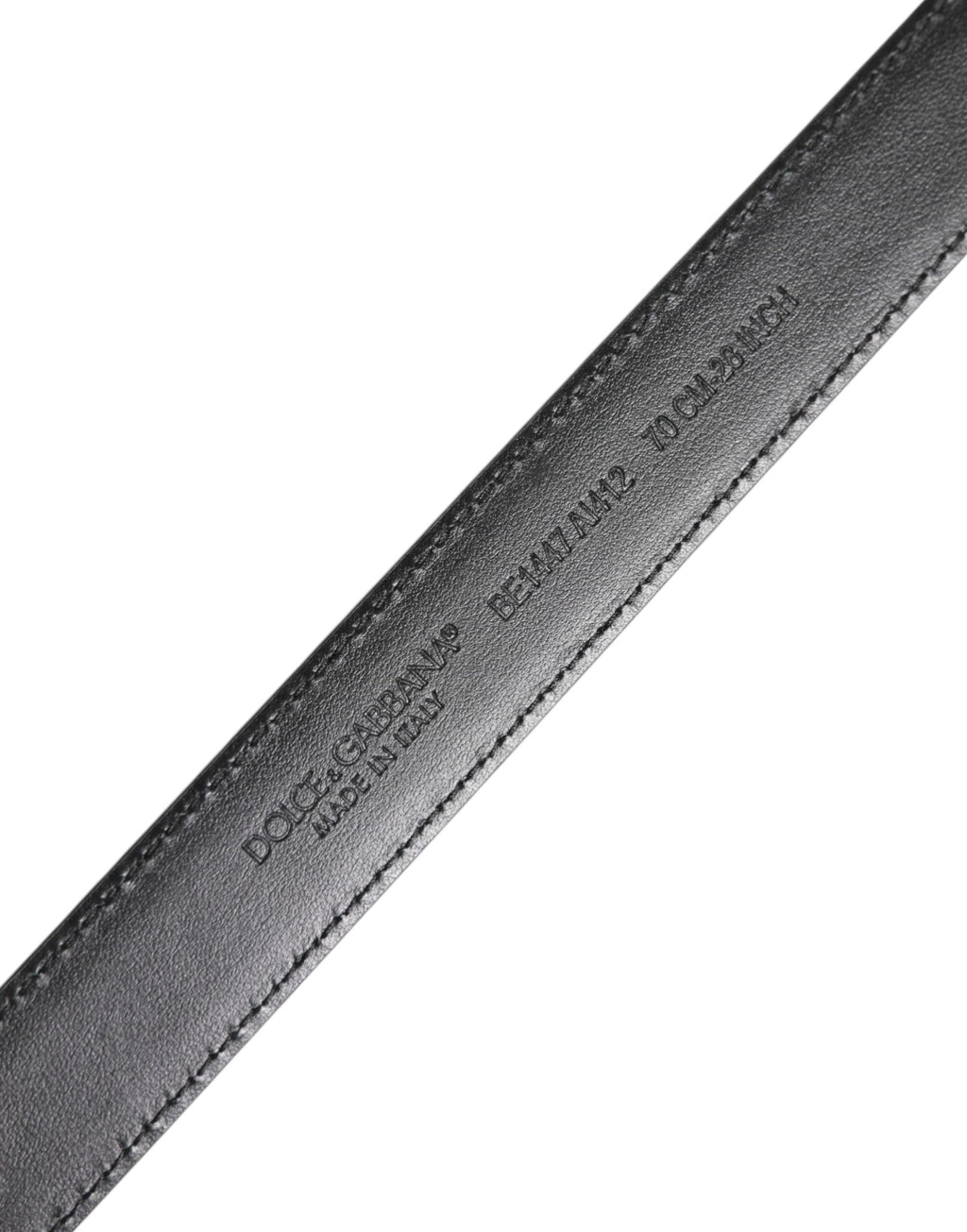 Dolce & Gabbana Schwarz Weiß Leder Silber Metall Schnalle Gürtel