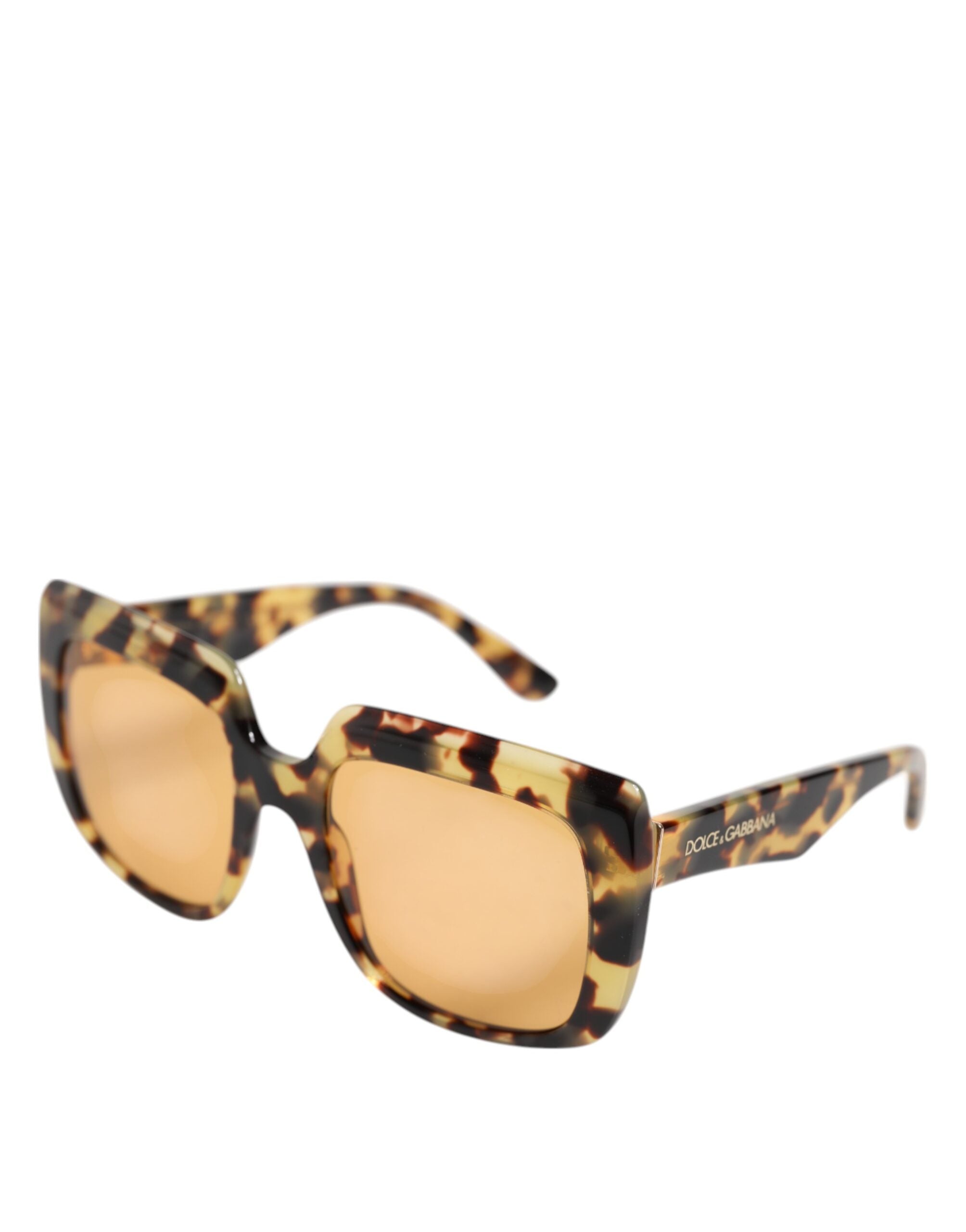 Dolce & Gabbana Schwarz Gelb Havanna Leopard Square Shades Sonnenbrille