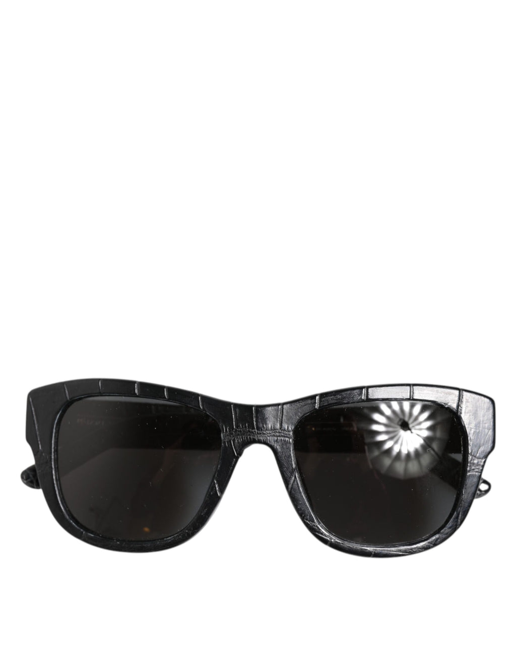 Dolce & Gabbana Zwart Lederen Montuur DG4177 Zonnebril met Gekleurde Glazen