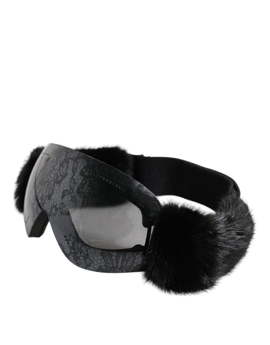 Dolce & Gabbana Zwart Bi0759 Kant Gespiegelde Skibril Masker Zonnebril