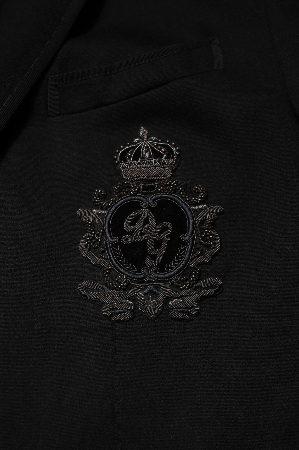 Dolce & Gabbana Schwarzer Viskose DG Crown Blazer Mantel Jacke