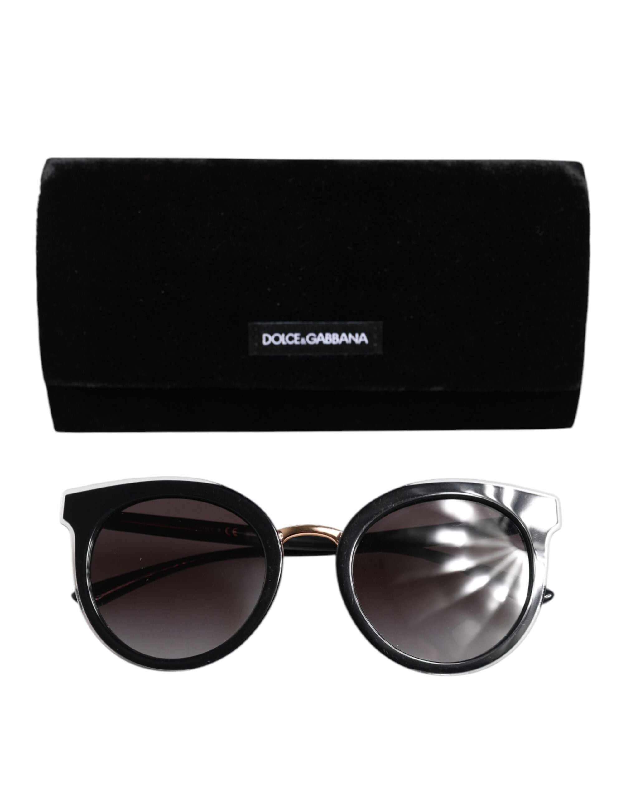 Dolce & Gabbana Schwarze transparente runde Sonnenbrille DG4371-F Eyewear