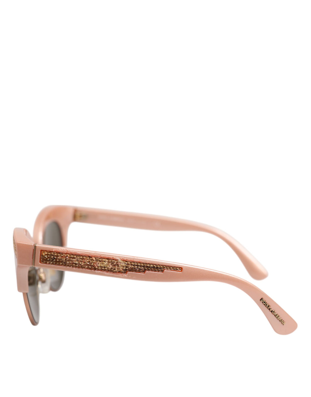 Dolce & Gabbana Rosa Gold verspiegelte Cat Eye DG6109 Pailletten-Sonnenbrille