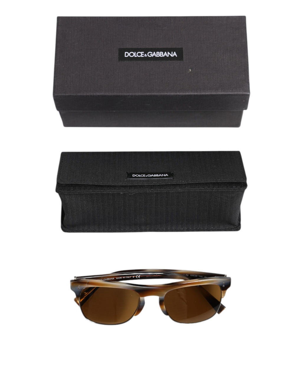 Dolce & Gabbana Braun gestreifte Acetat-Sonnenbrille DG4305 Eyewear