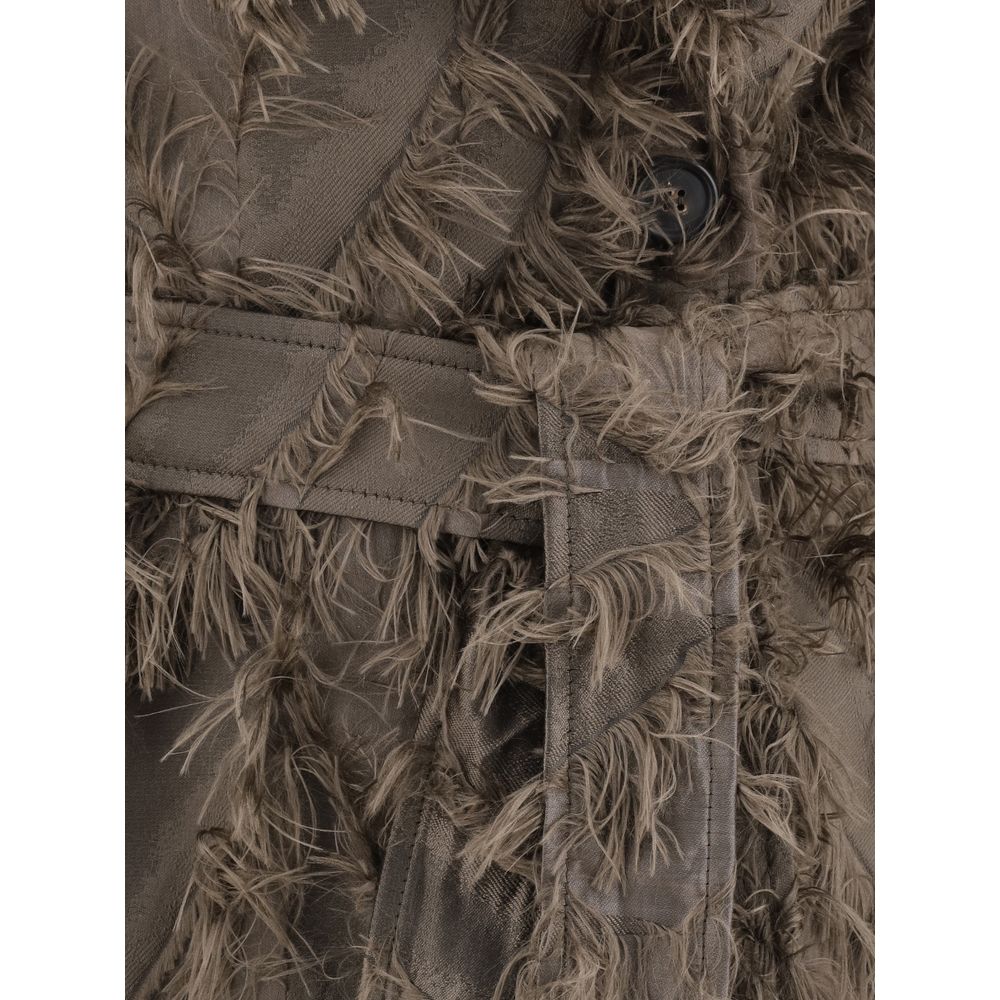 Brunello Cucinelli Mantel mit Pelzdetails