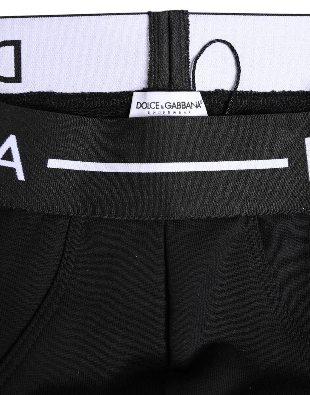 Dolce & Gabbana Schwarzer Cotton Stretch Regular Slip Unterwäsche