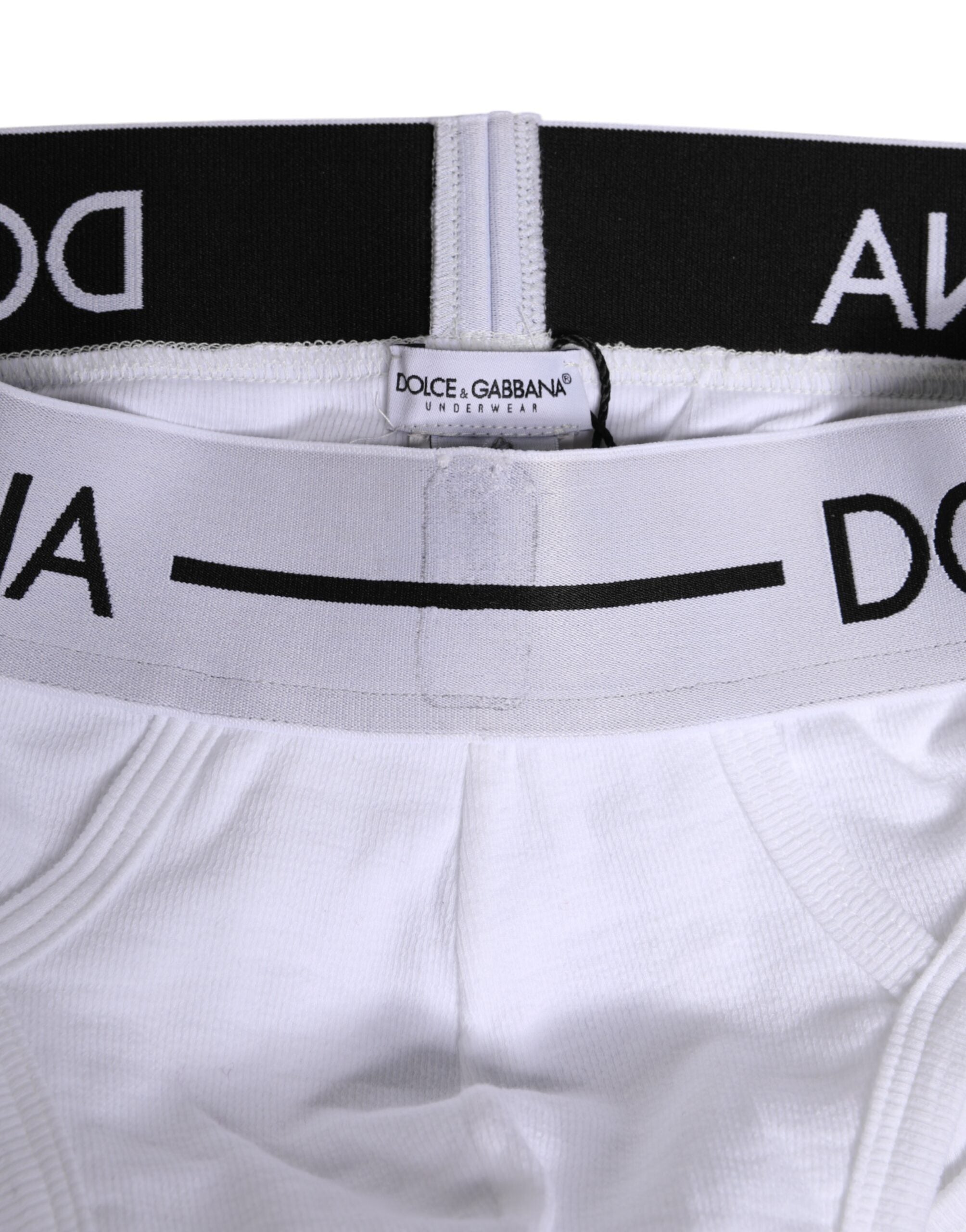 Dolce & Gabbana Weißer Baumwoll-Stretch-Slip Regular Unterwäsche