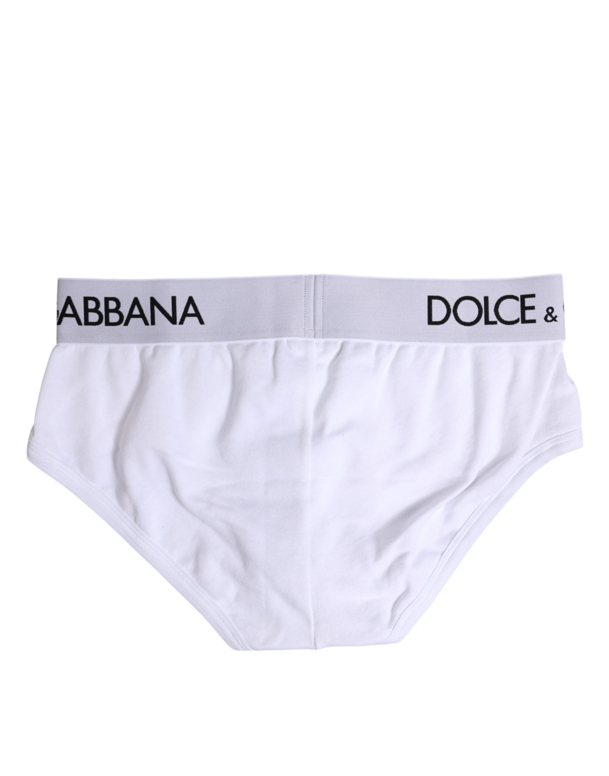 Dolce & Gabbana Weißer Baumwoll-Stretch-Slip Regular Unterwäsche
