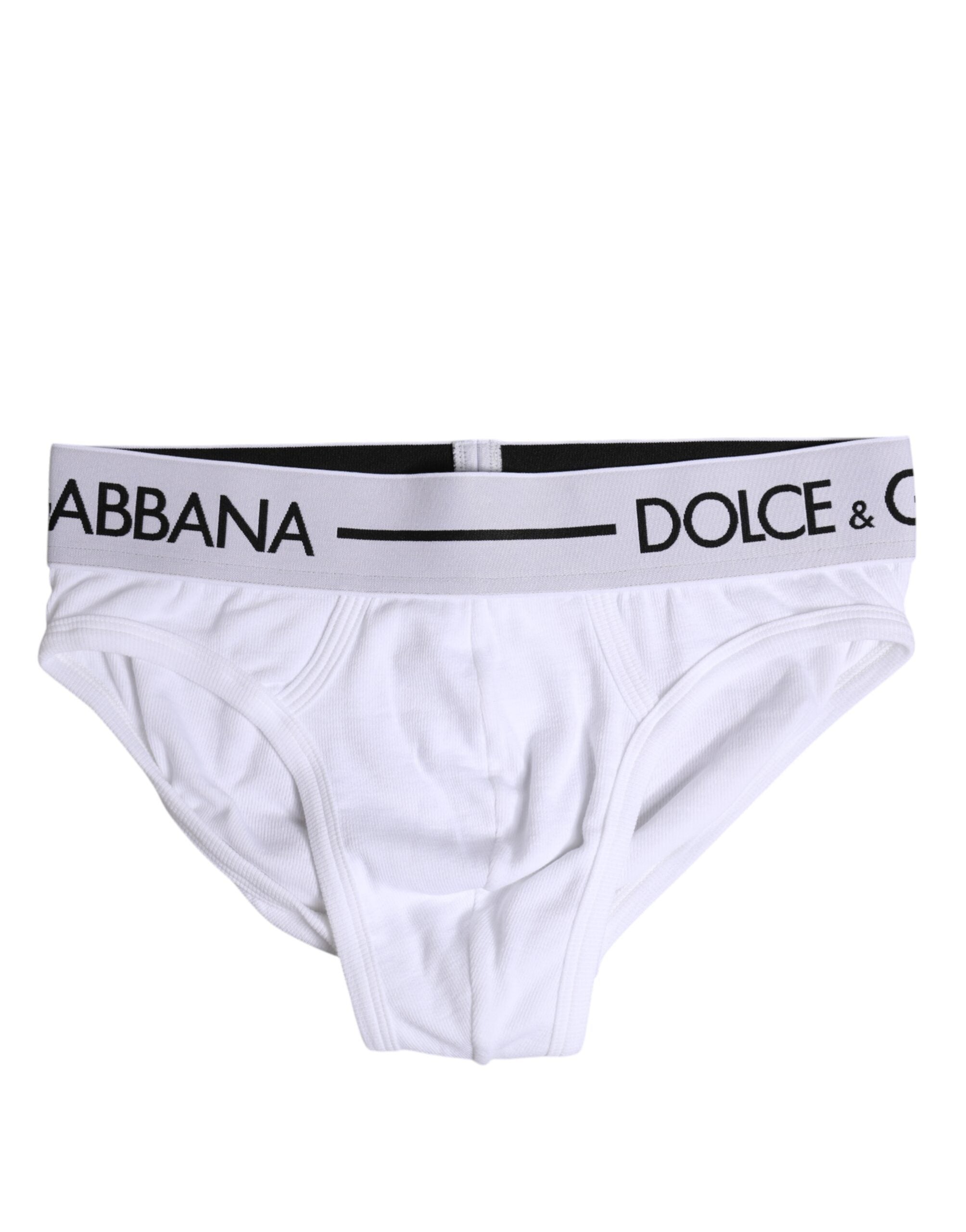 Dolce & Gabbana Weißer Baumwoll-Stretch-Slip Regular Unterwäsche