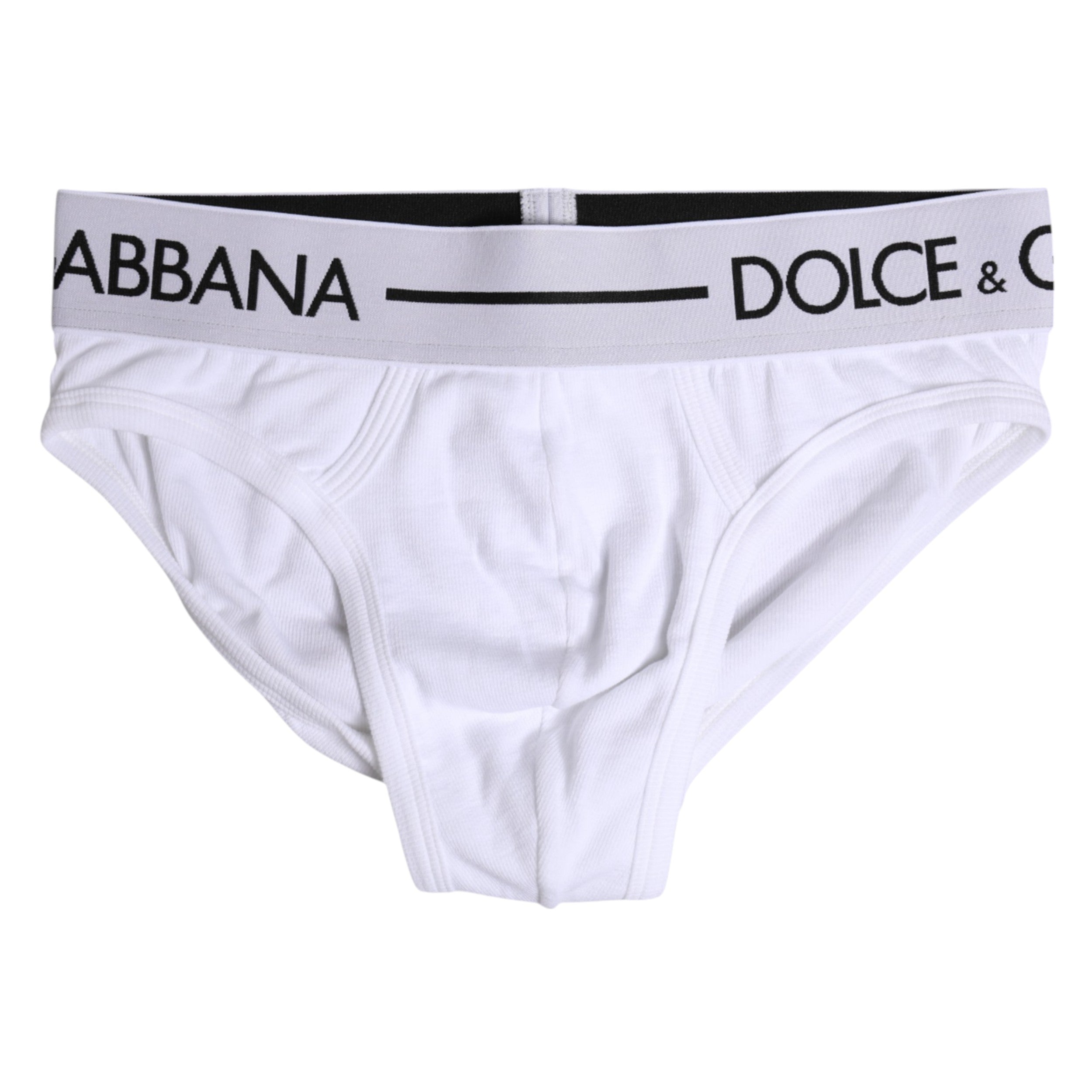 Dolce & Gabbana Weißer Baumwoll-Stretch-Slip Regular Unterwäsche