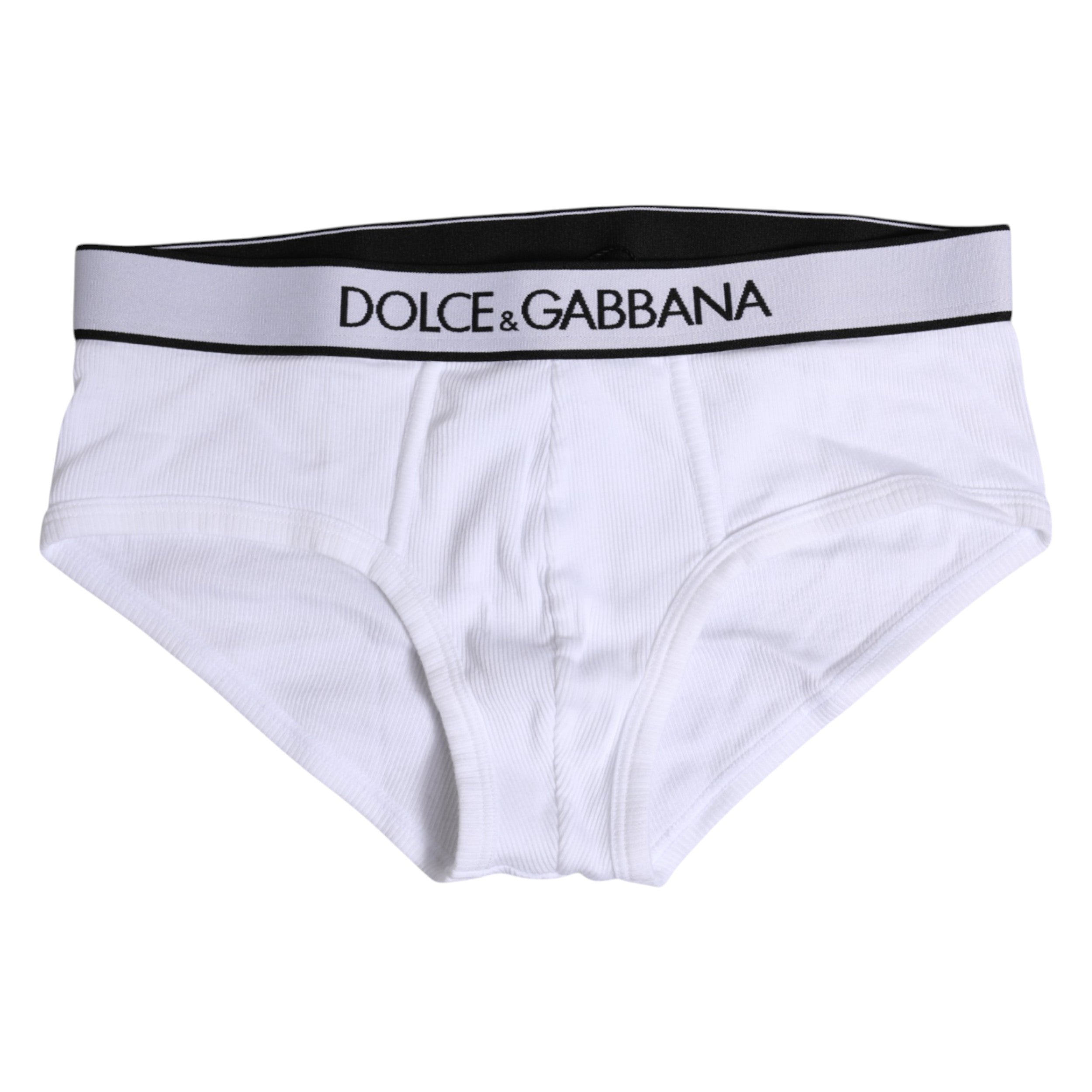Dolce & Gabbana Weißer Baumwoll-Stretch-Slip Regular Unterwäsche