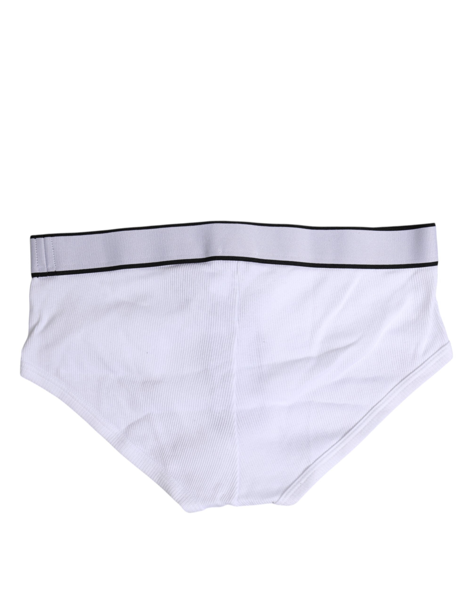 Dolce & Gabbana Weißer Baumwoll-Stretch-Slip Regular Unterwäsche