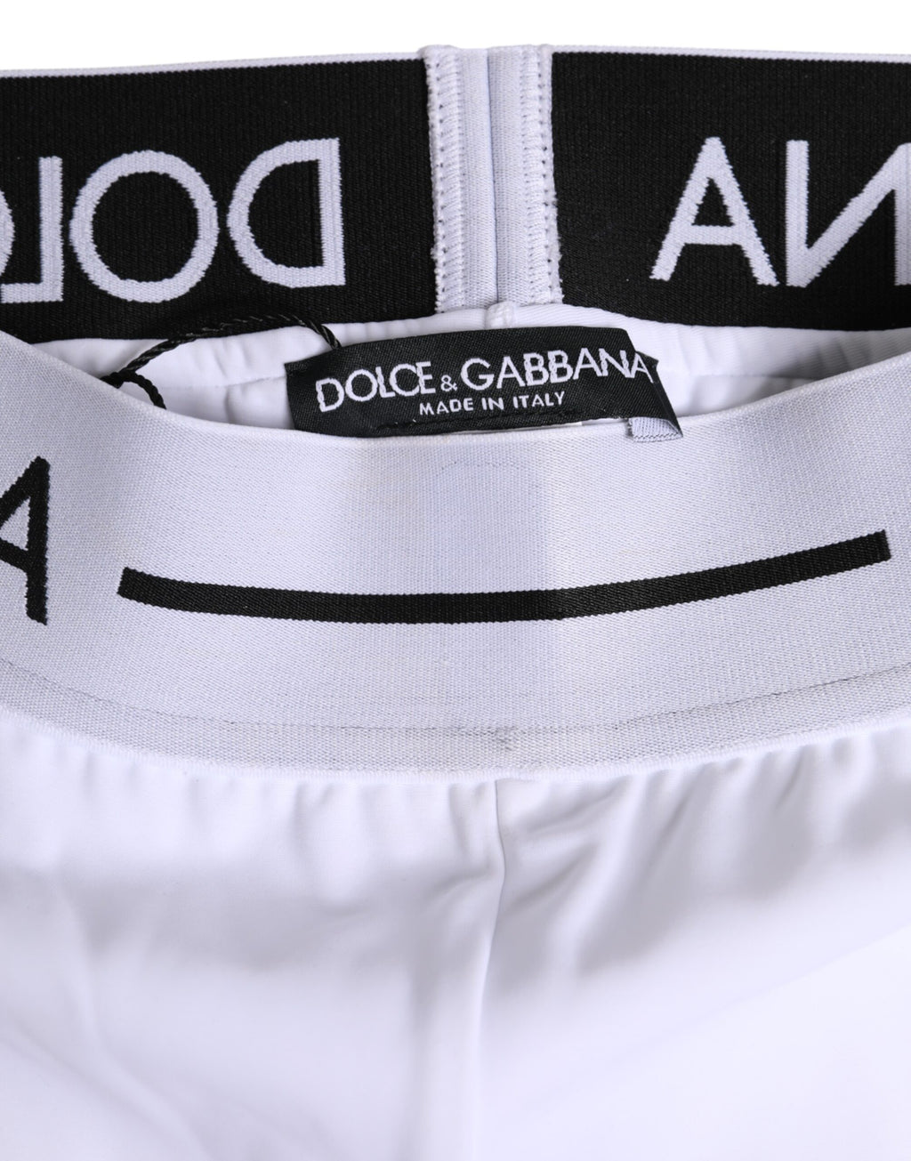 Dolce & Gabbana Weißes Nylon Logo Bund Boxershorts Unterwäsche