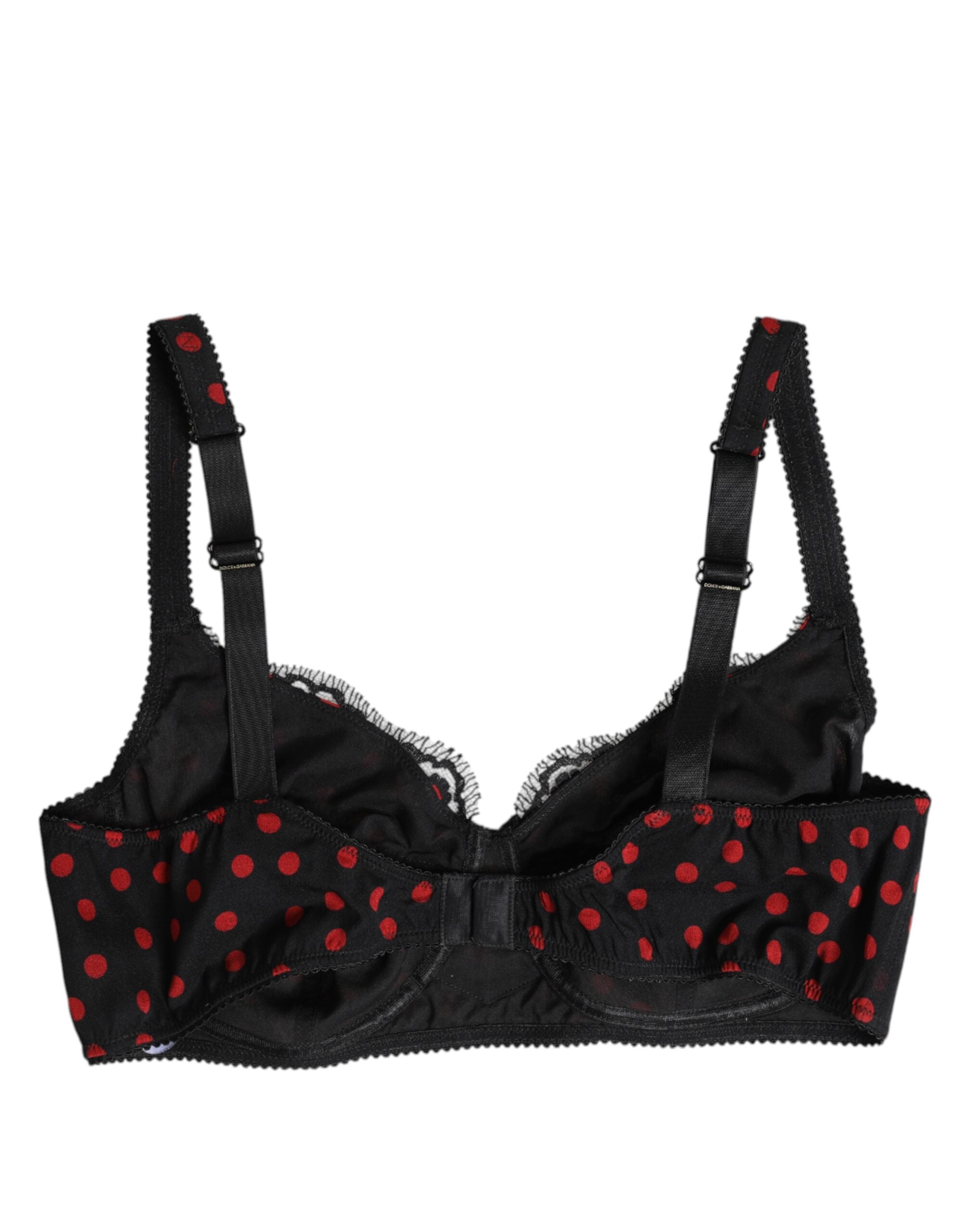 Dolce & Gabbana Schwarz-Rot gepunktet Bügel-Balconette-Unterwäsche