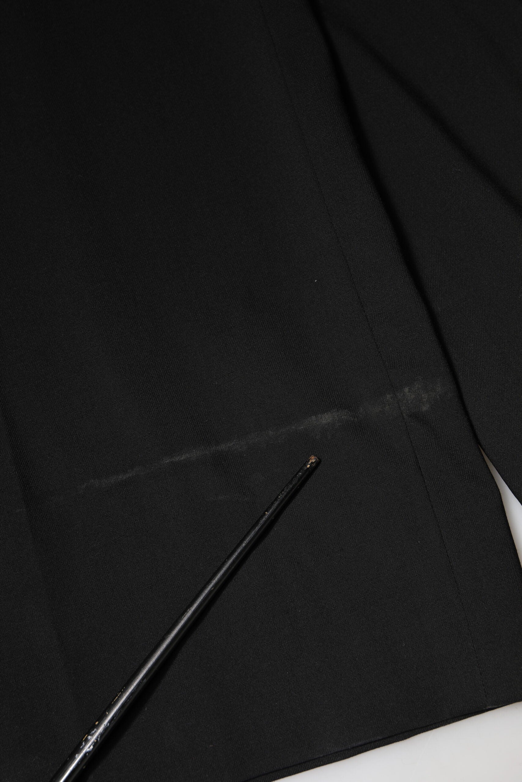 Dolce & Gabbana Schwarze Hose mit weitem Bein und hoher Taille aus Wolle