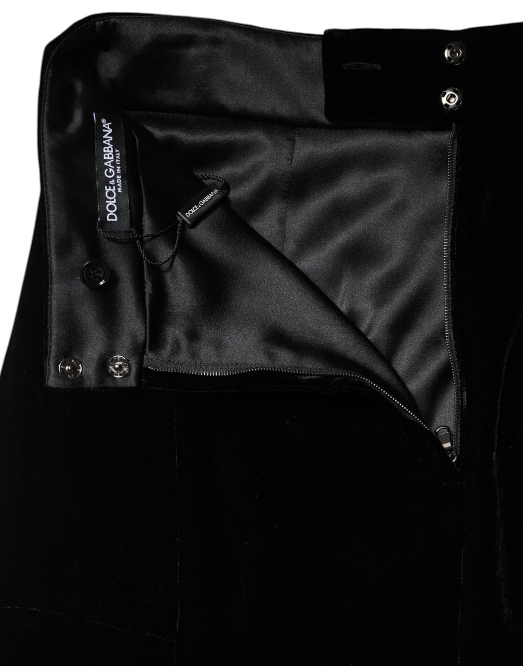 Dolce & Gabbana Schwarzer Midirock mit hoher Taille und ausgestellter Passform