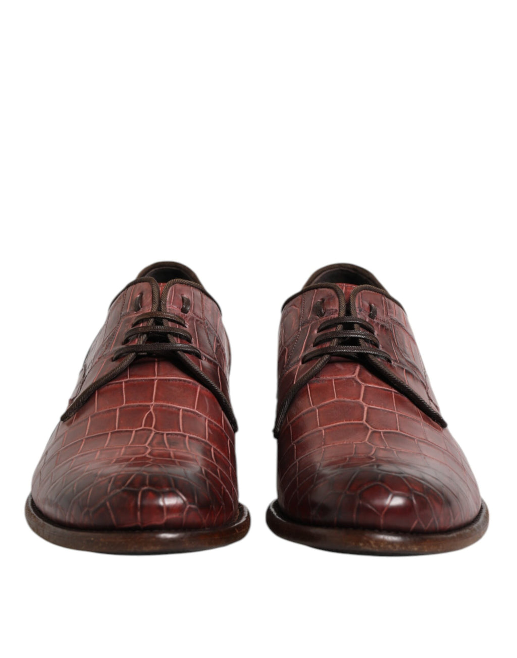 Dolce & Gabbana Burgundy Leder Schnürschuhe Derby Dress Schuhe