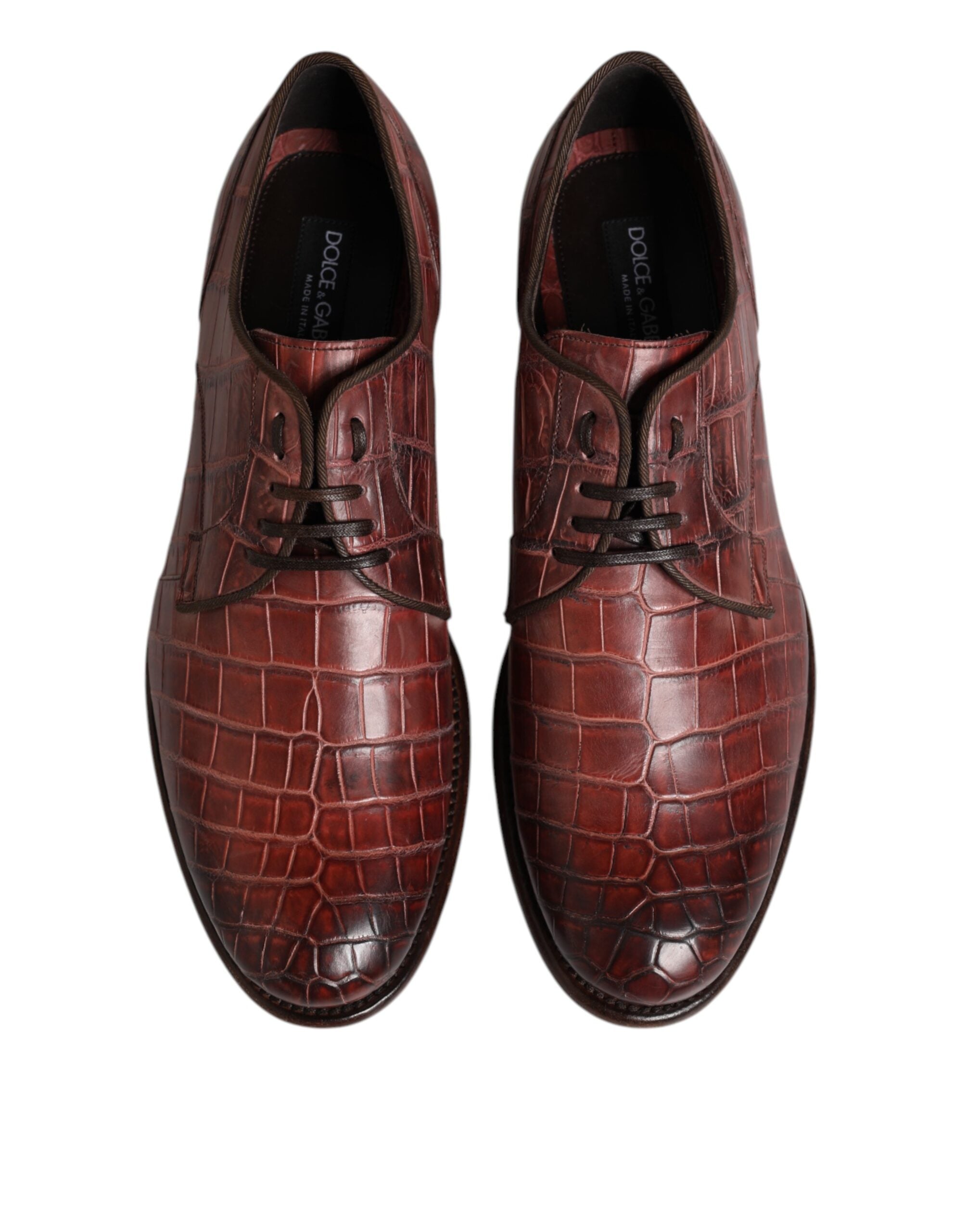 Dolce & Gabbana Burgundy Leder Schnürschuhe Derby Dress Schuhe