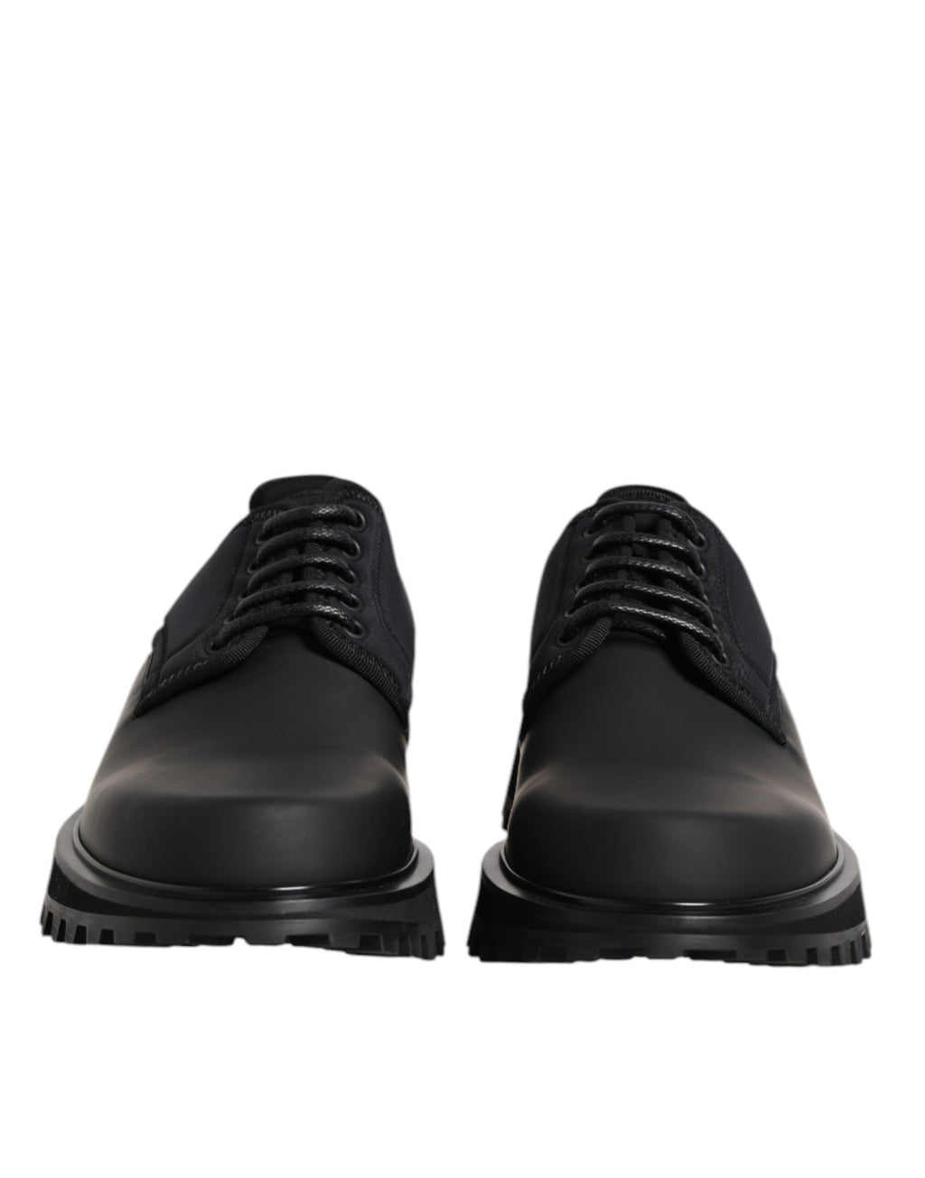 Dolce & Gabbana Schwarze Leder-Schnürschuhe für Trekking-Anzüge