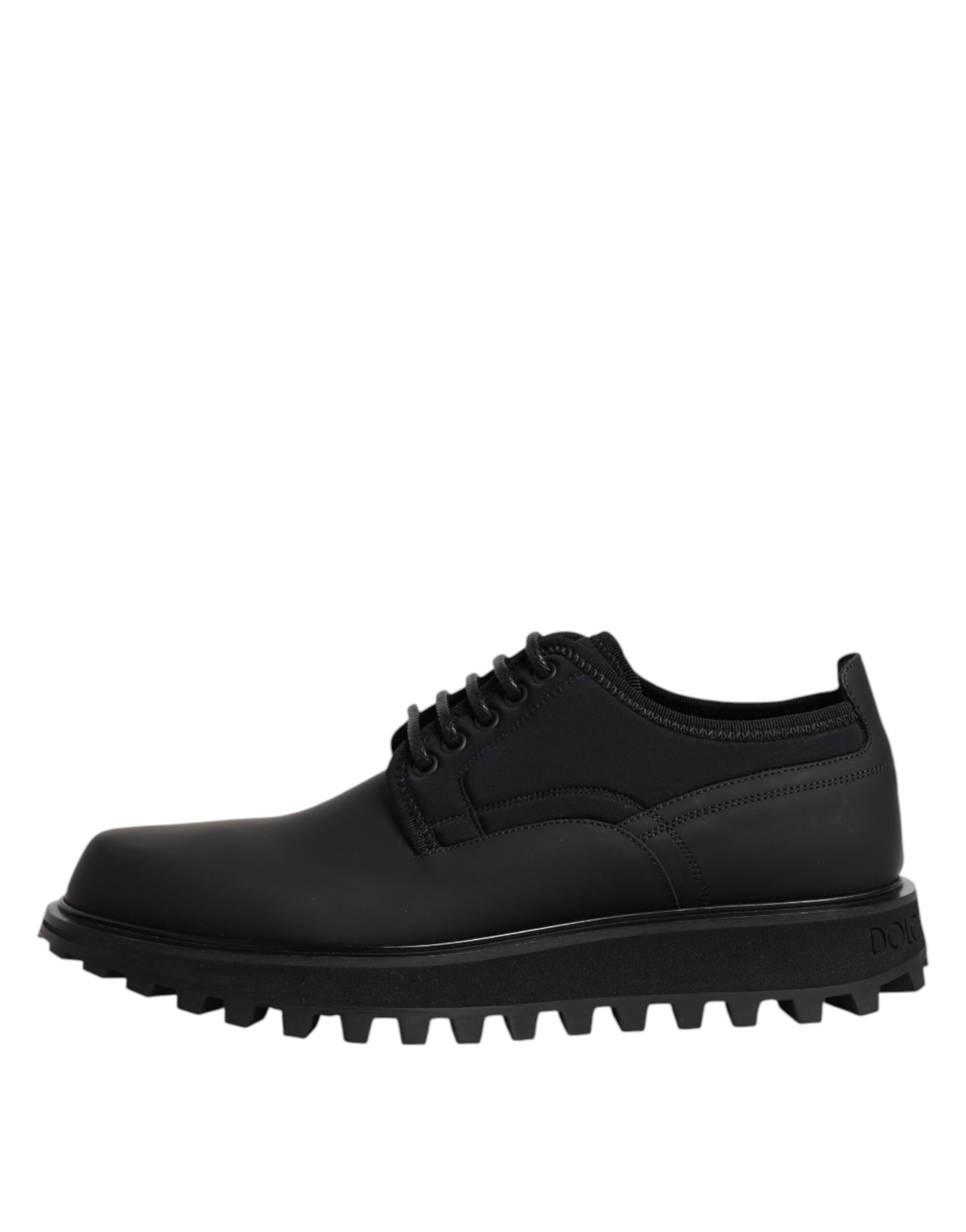Dolce & Gabbana Schwarze Leder-Schnürschuhe für Trekking-Anzüge