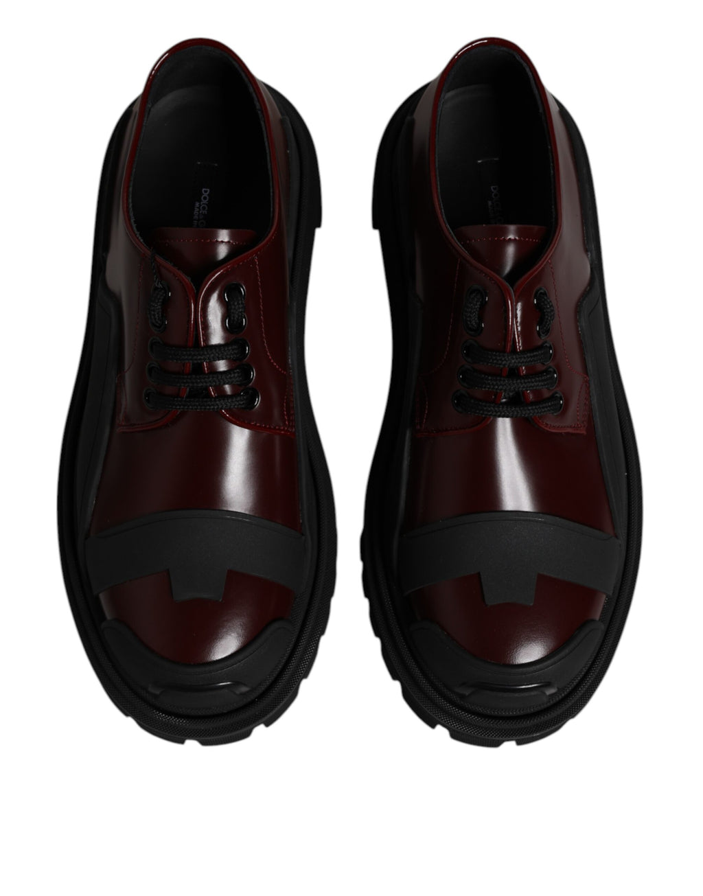 Dolce & Gabbana Rote Leder-Schnürschuhe für Trekking-Anzüge