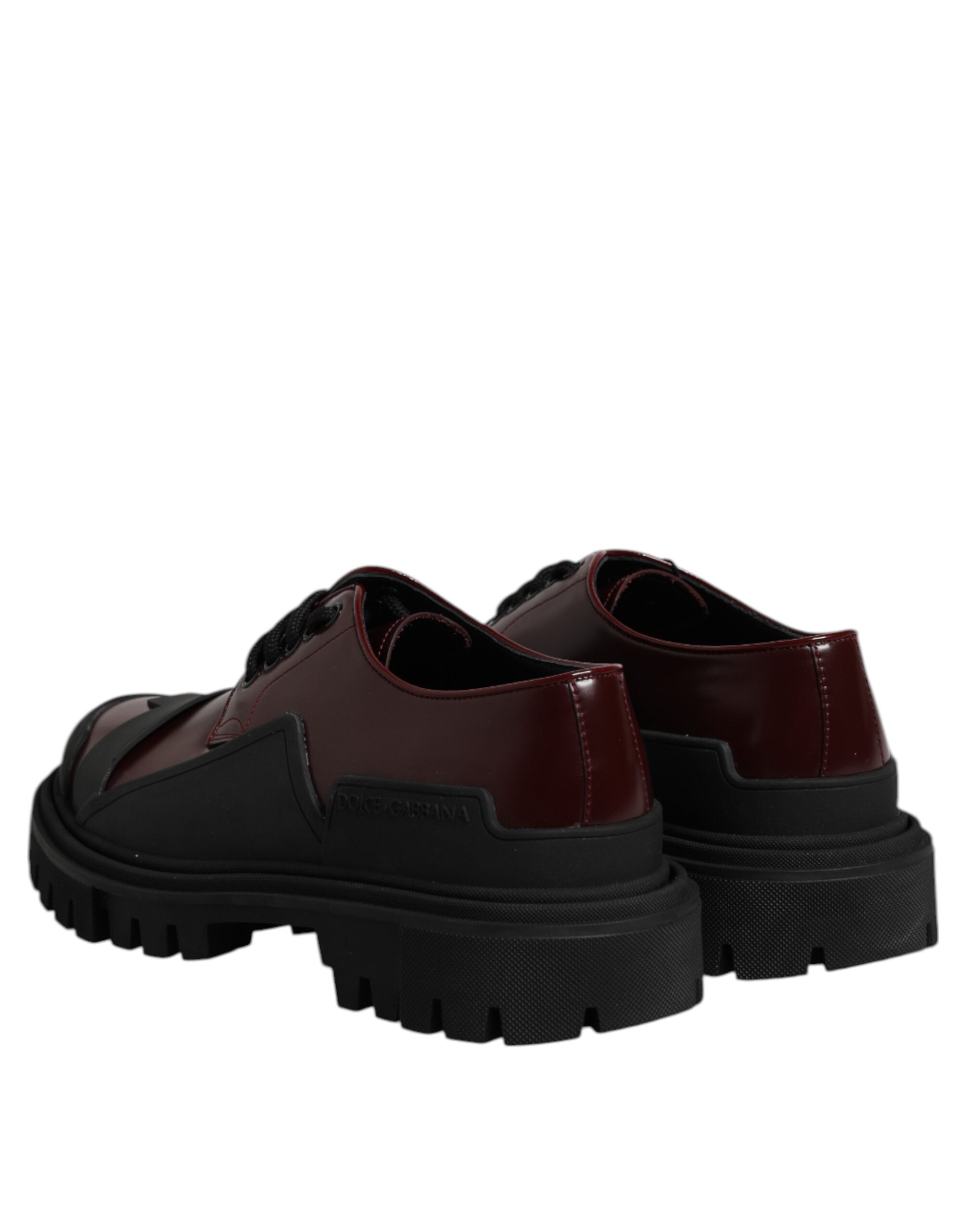 Dolce & Gabbana Rote Leder-Schnürschuhe für Trekking-Anzüge