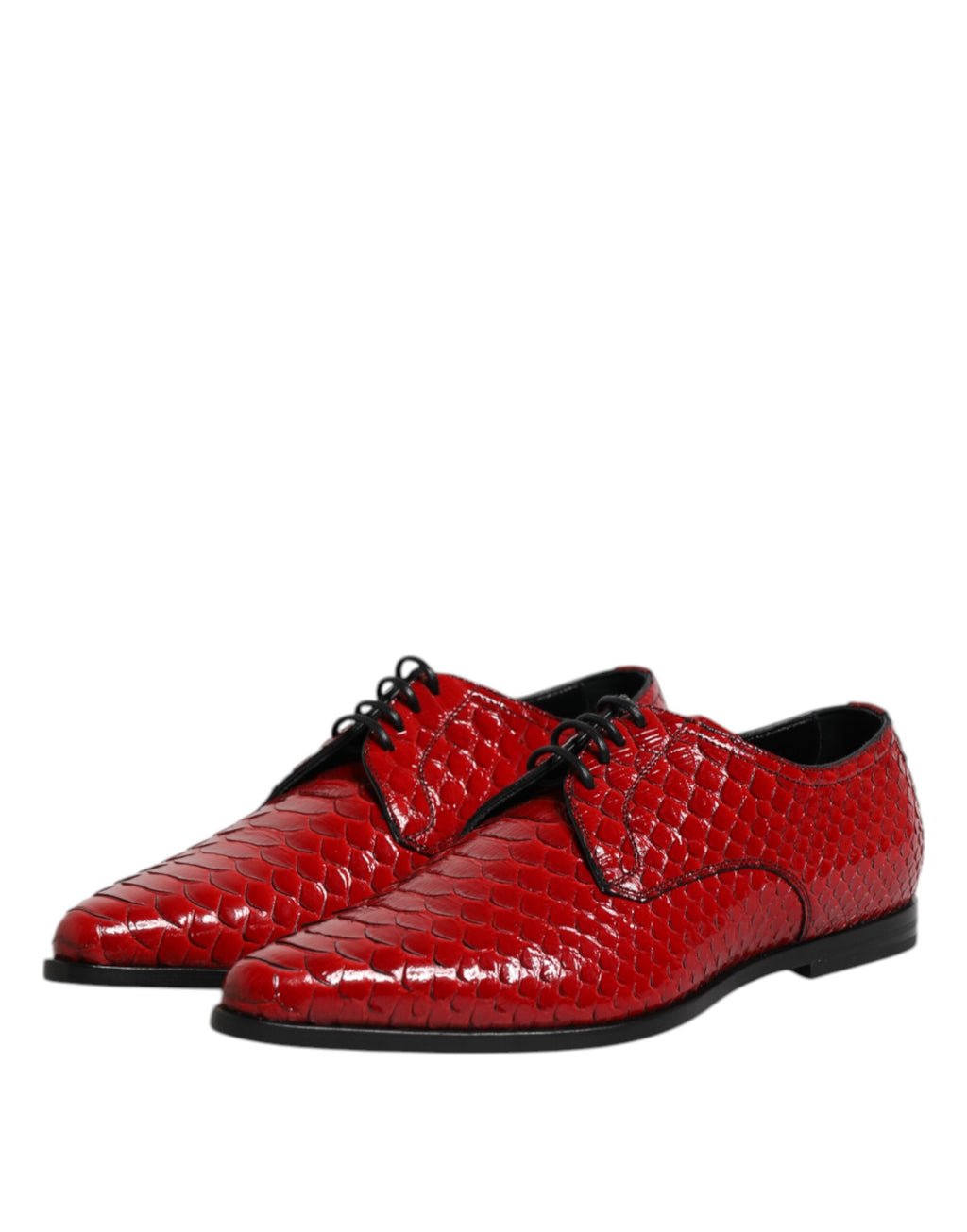Dolce & Gabbana Rode Exotisch Leren Veterschoenen