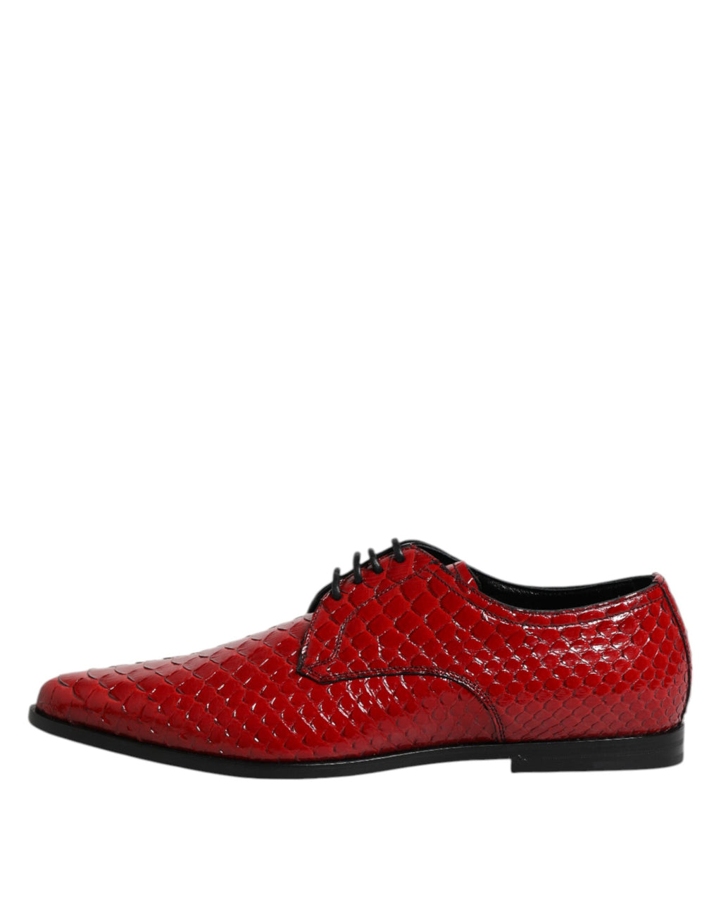 Dolce & Gabbana Rode Exotisch Leren Veterschoenen