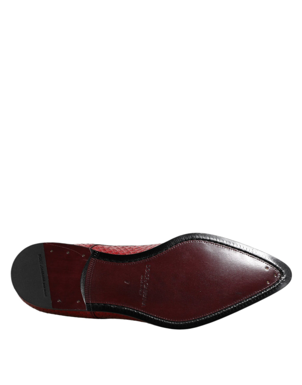 Dolce & Gabbana Rode Exotisch Leren Veterschoenen