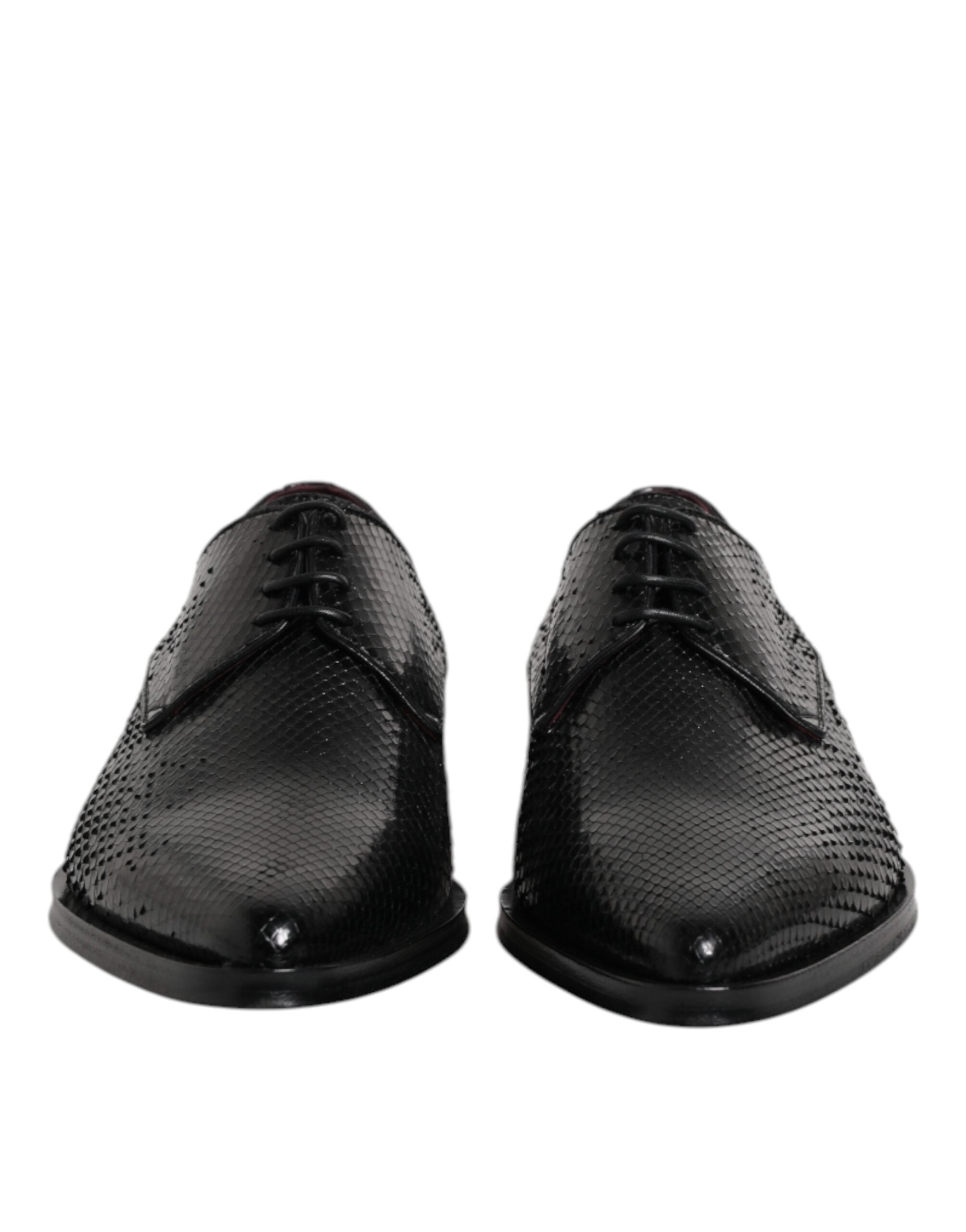 Dolce & Gabbana Schwarz Leder Lace Up Kleid Männer Derby Schuhe