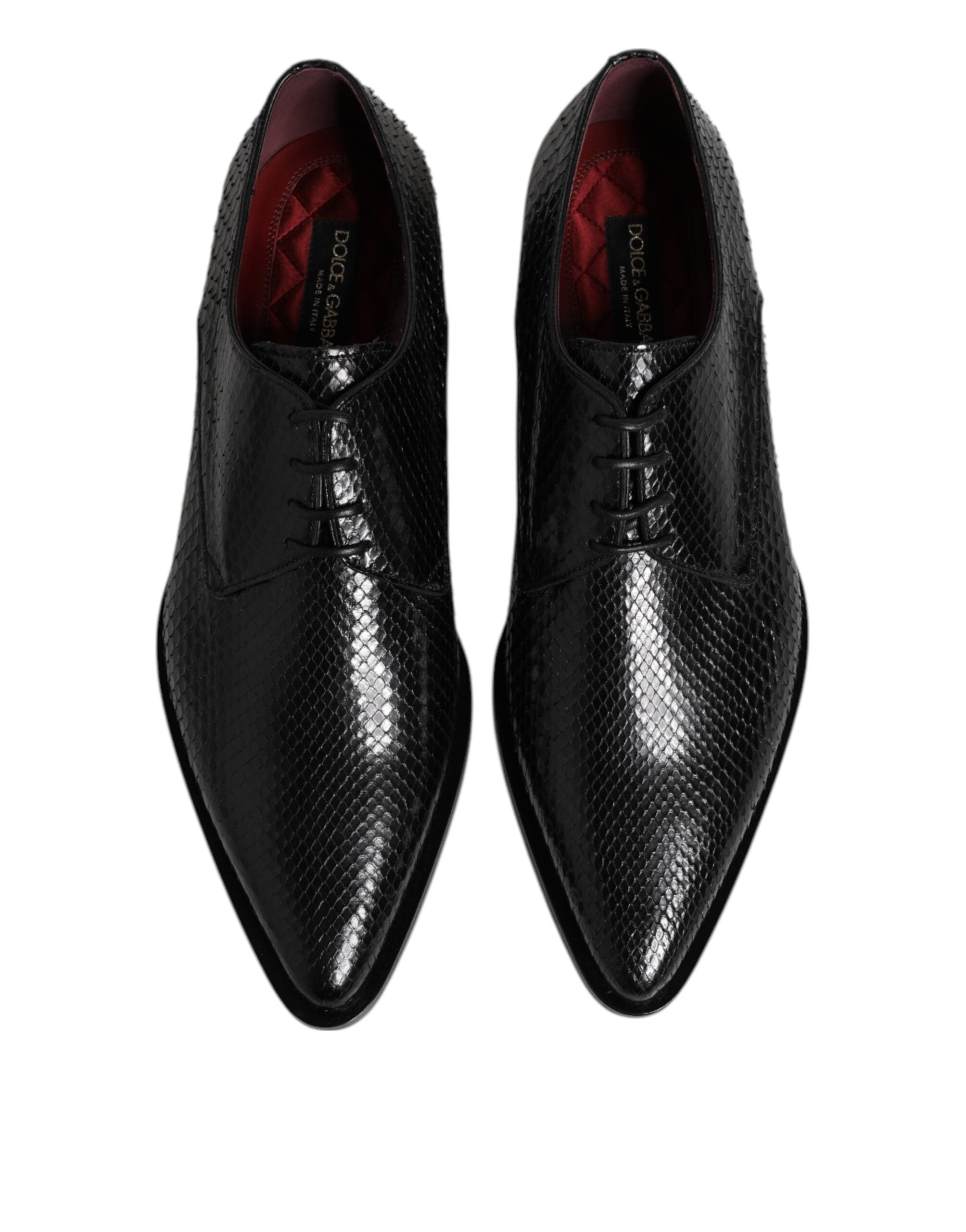Dolce & Gabbana Schwarz Leder Lace Up Kleid Männer Derby Schuhe