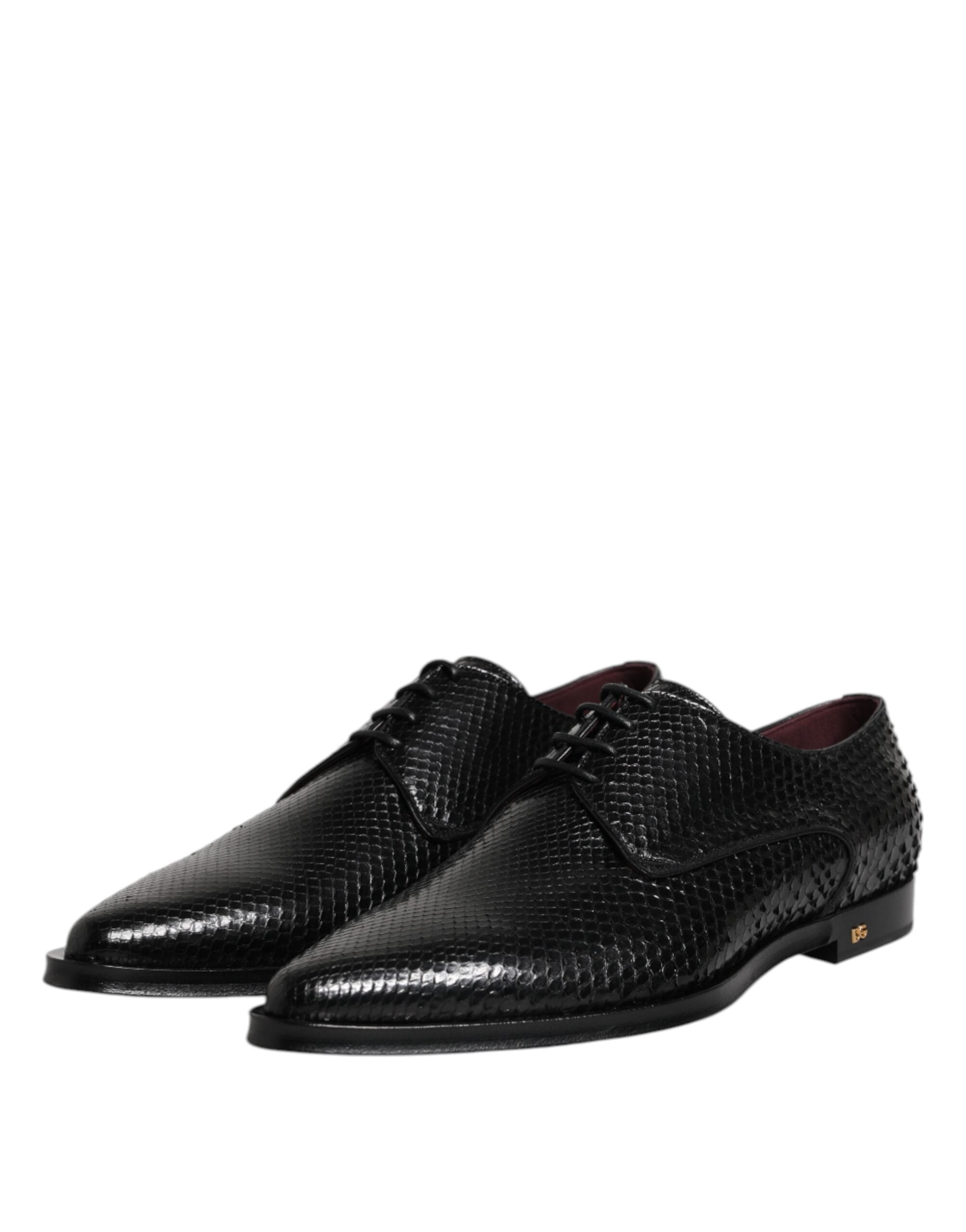 Dolce & Gabbana Schwarz Leder Lace Up Kleid Männer Derby Schuhe