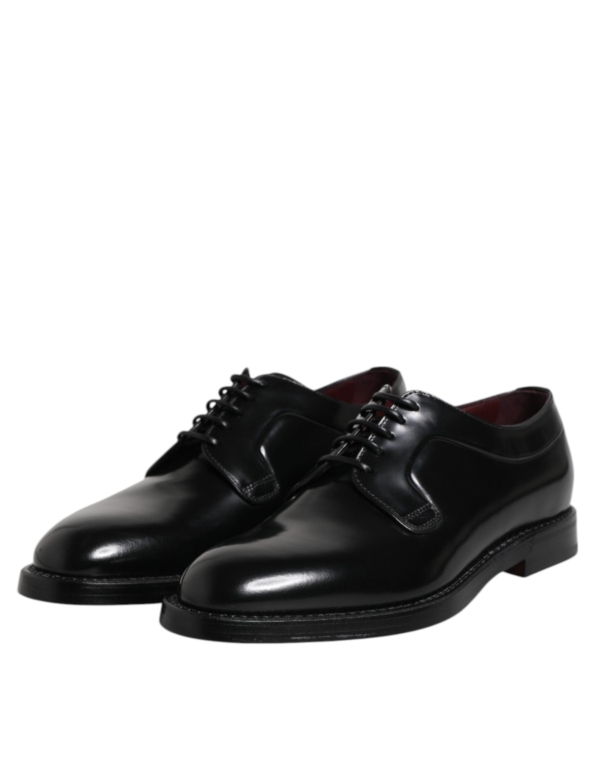 Dolce & Gabbana Schwarze Kalbsleder Schnürschuhe Dress Derby