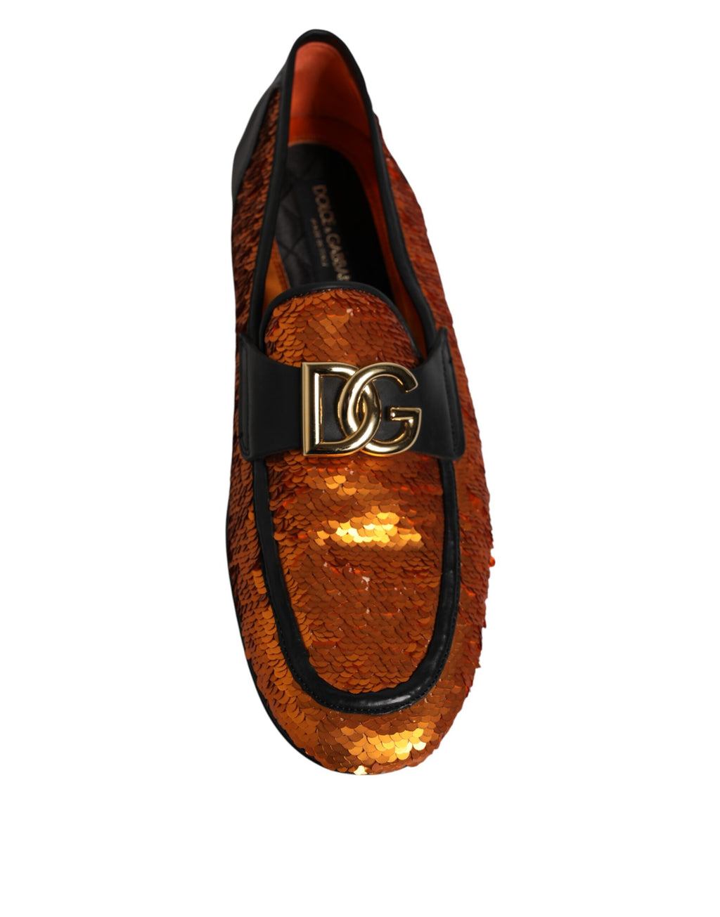 Dolce & Gabbana Oranje Loafers Schoenen met Pailletten voor Heren