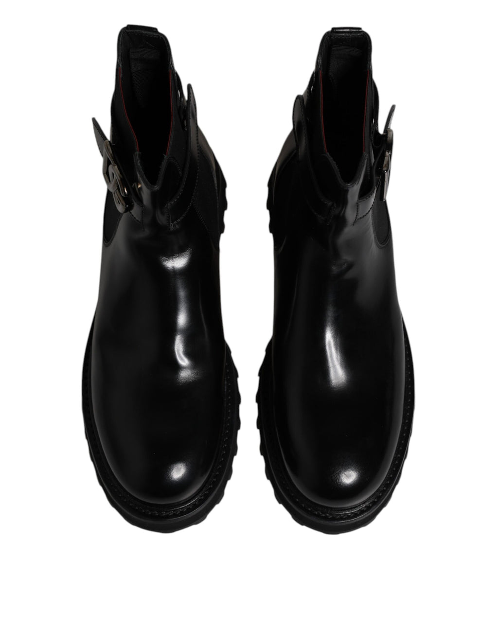 Dolce & Gabbana Zwarte, Met Riem Versierde DG-Logo Chelsea Boots voor Heren