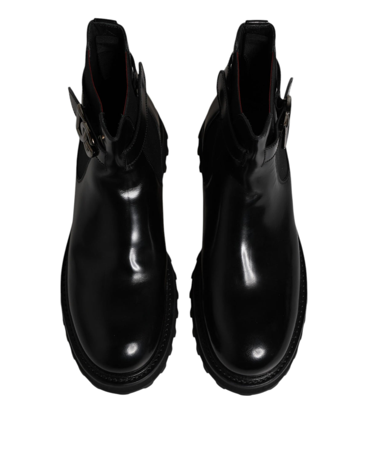 Dolce & Gabbana Zwarte, Met Riem Versierde DG-Logo Chelsea Boots voor Heren