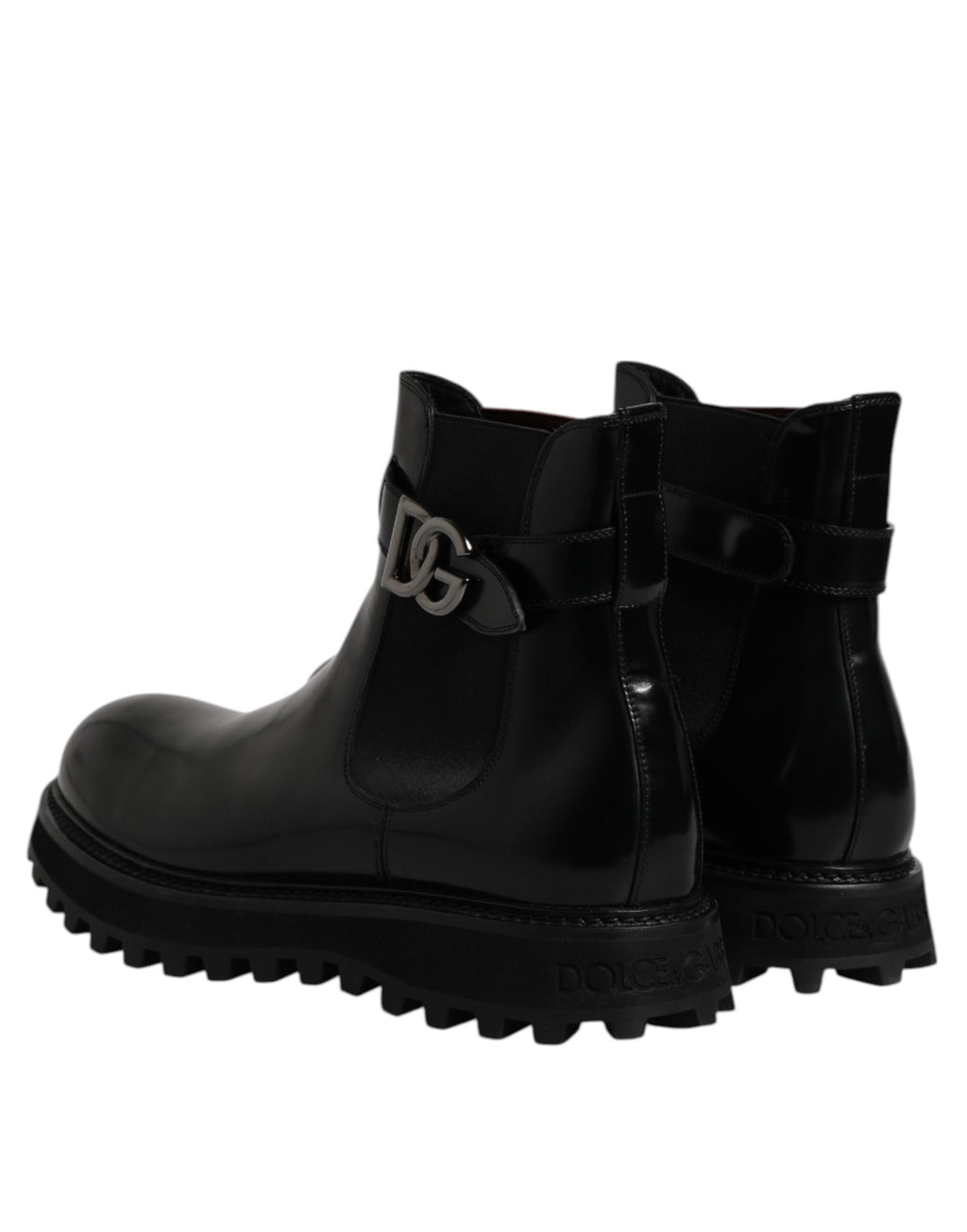 Dolce & Gabbana Zwarte, Met Riem Versierde DG-Logo Chelsea Boots voor Heren