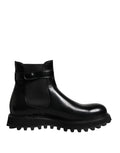 Dolce & Gabbana Zwarte, Met Riem Versierde DG-Logo Chelsea Boots voor Heren