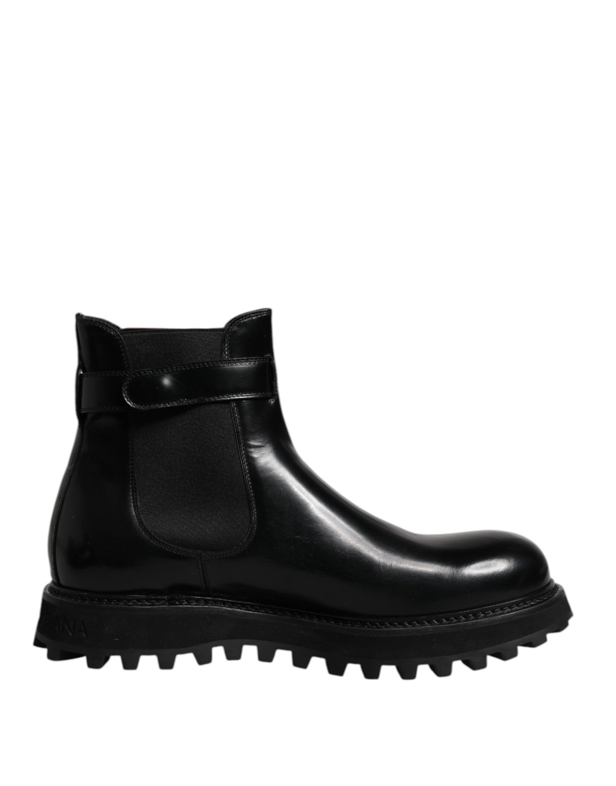 Dolce & Gabbana Zwarte, Met Riem Versierde DG-Logo Chelsea Boots voor Heren