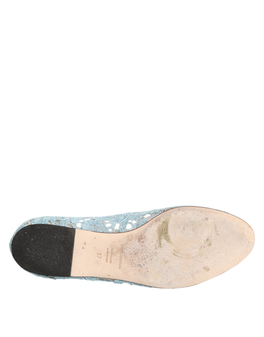 Dolce & Gabbana Blau Spitze Kristall Ballett Flats Loafers Schuhe