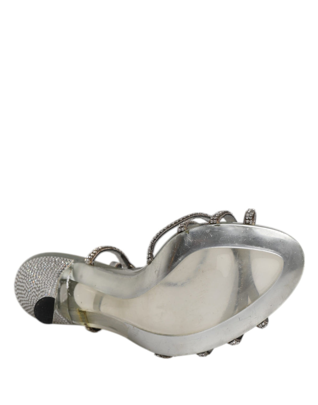 Dolce & Gabbana Silber Strass Knöchelriemen Heels Sandalen Schuhe