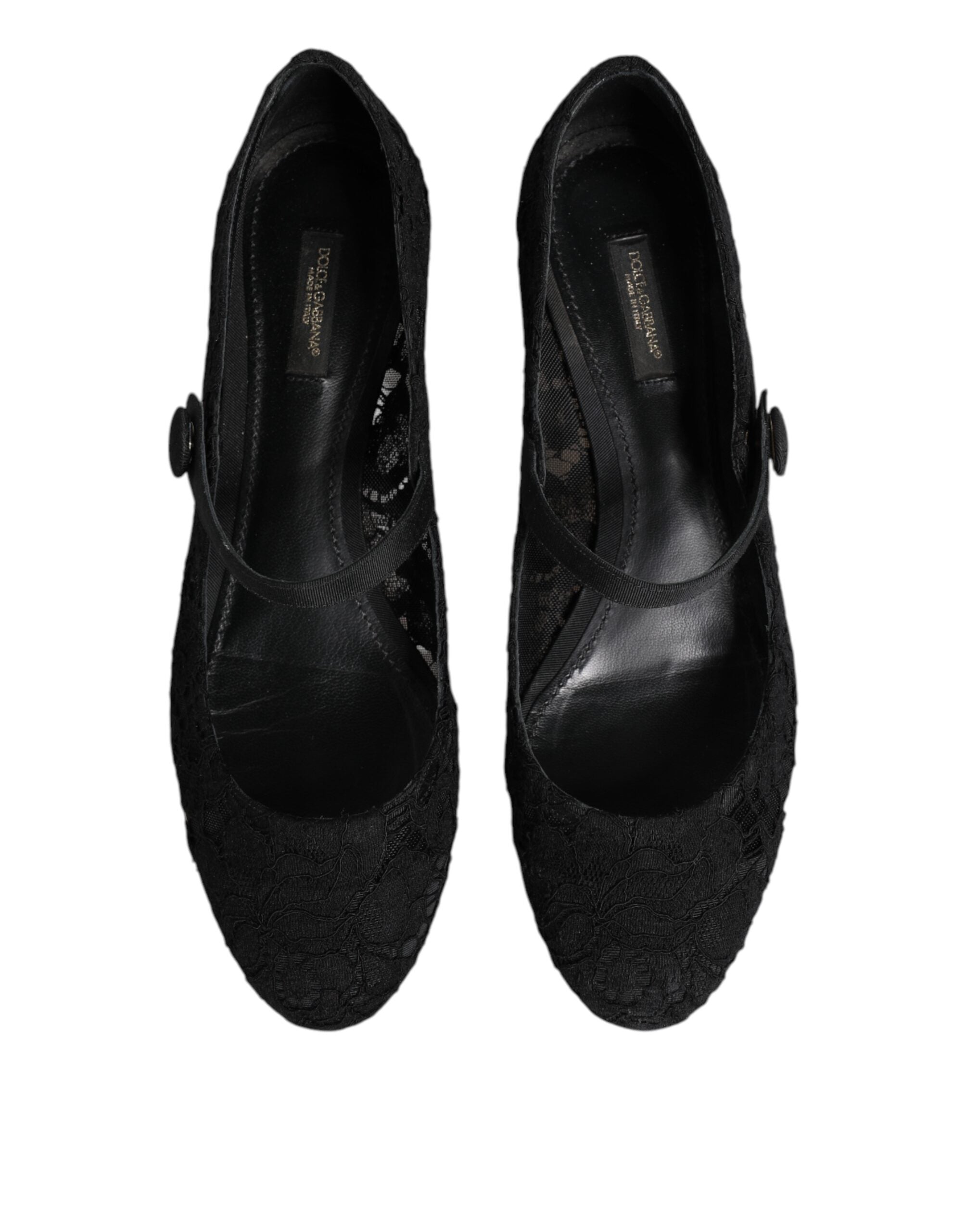 Dolce & Gabbana Schwarz Vally Taormina Floral Spitze Pumps Schuhe