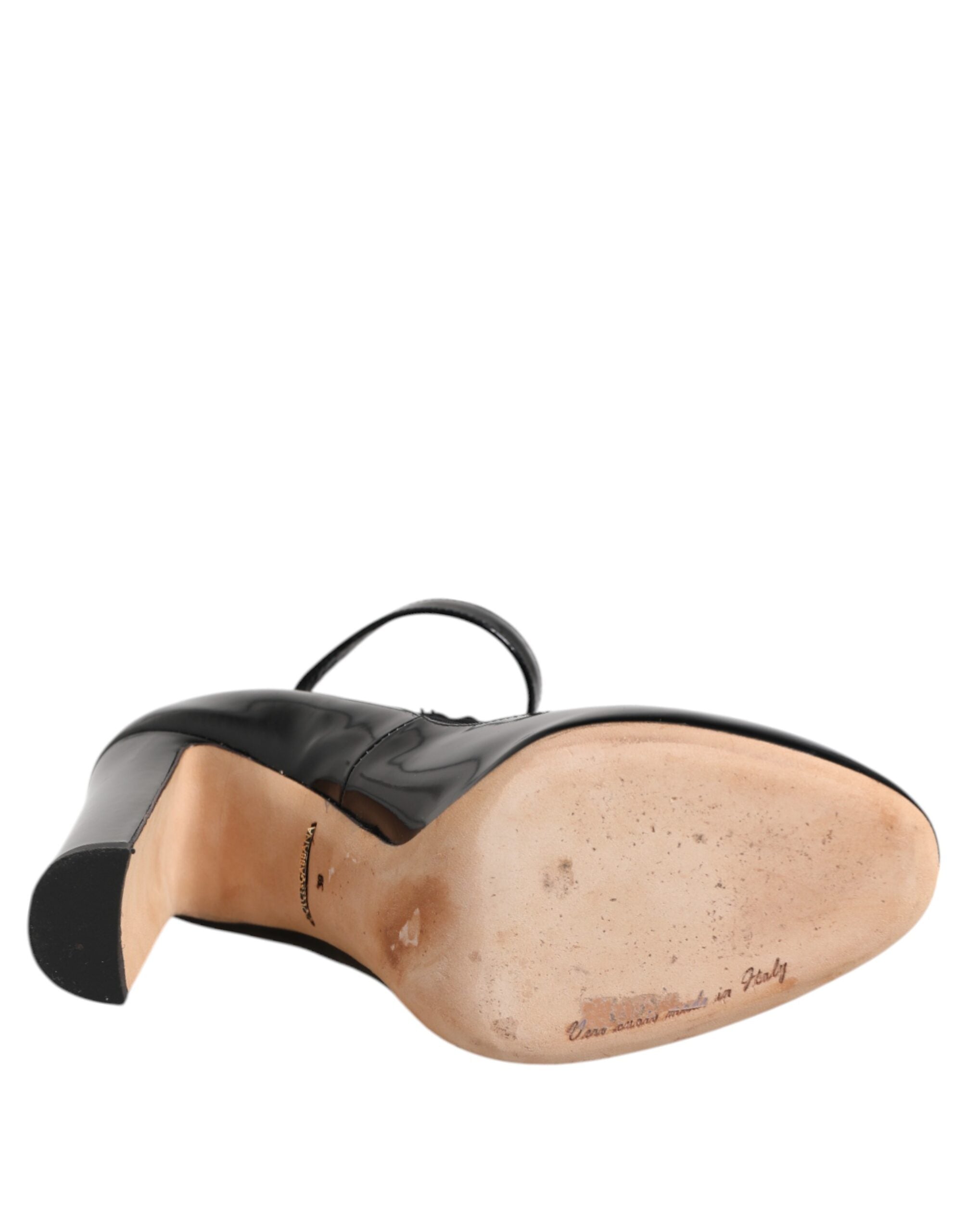 Dolce & Gabbana Schwarz Leder Spitze Socken Heels Pumps Schuhe