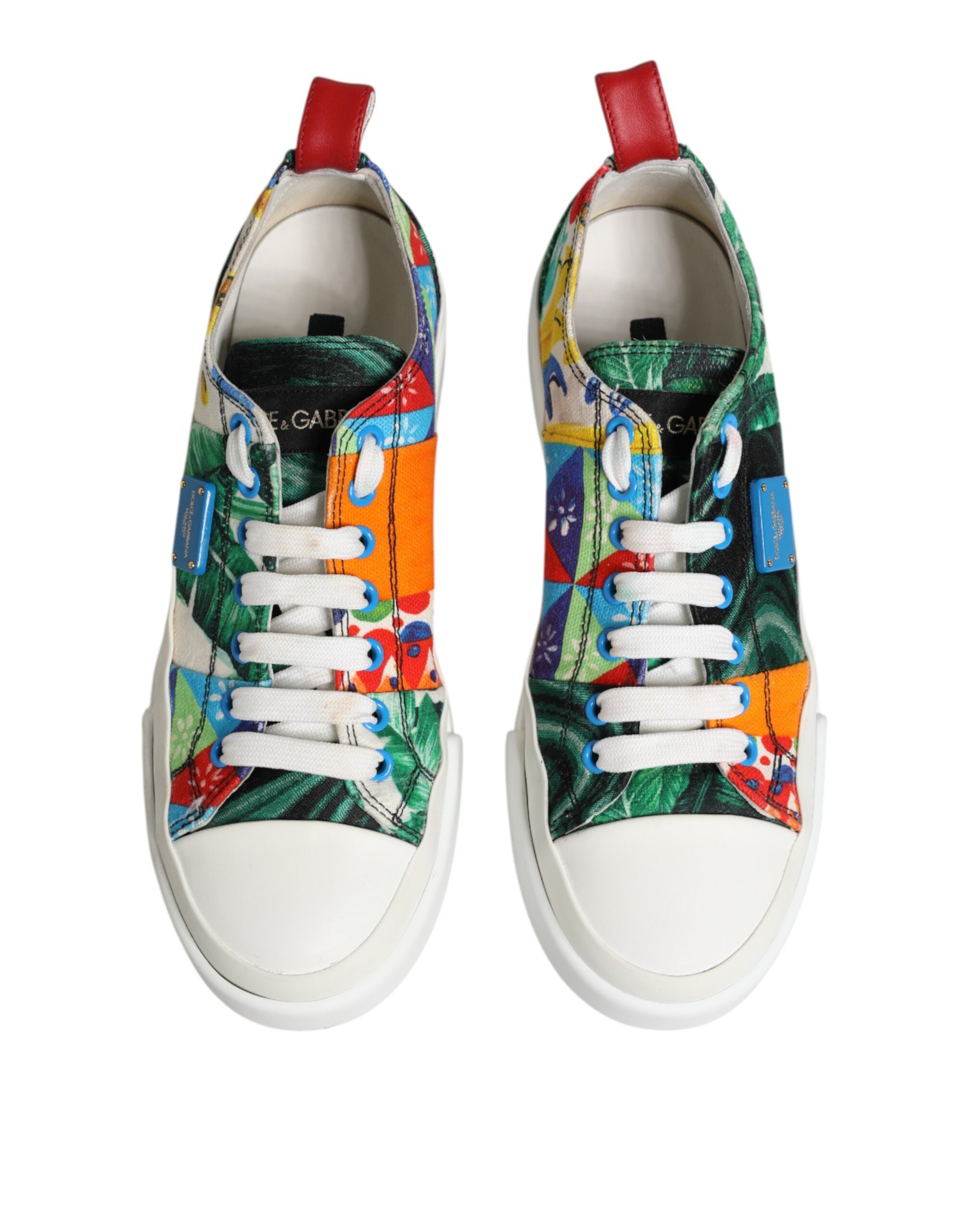 Dolce & Gabbana Multicolor Patchwork Low Top Sneakers Schuhe