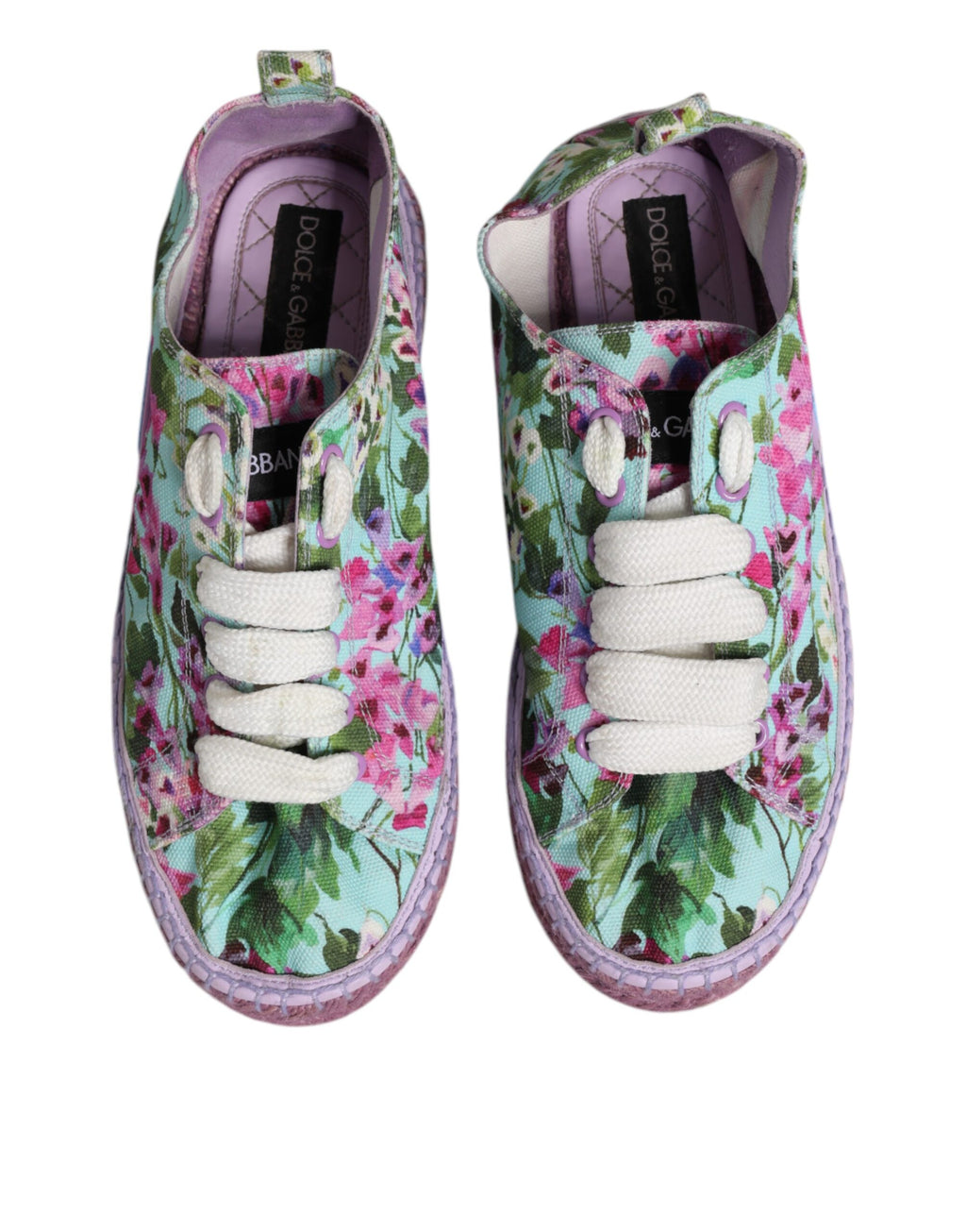 Dolce & Gabbana Multicolor Canvas Espadrilles Turnschuhe Schuhe