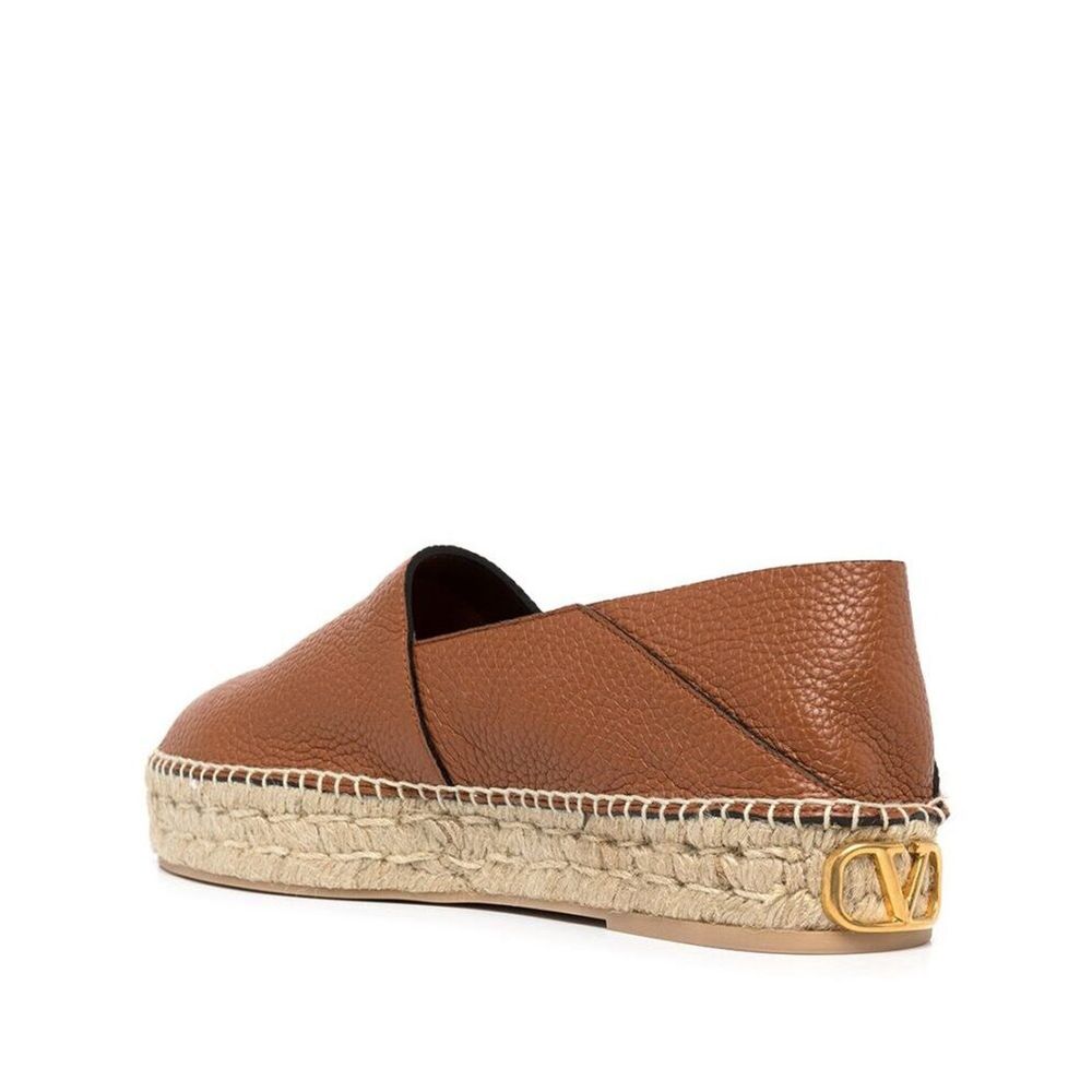 Valentino Garavani Espadrilles aus Leder mit Logo-Plakette