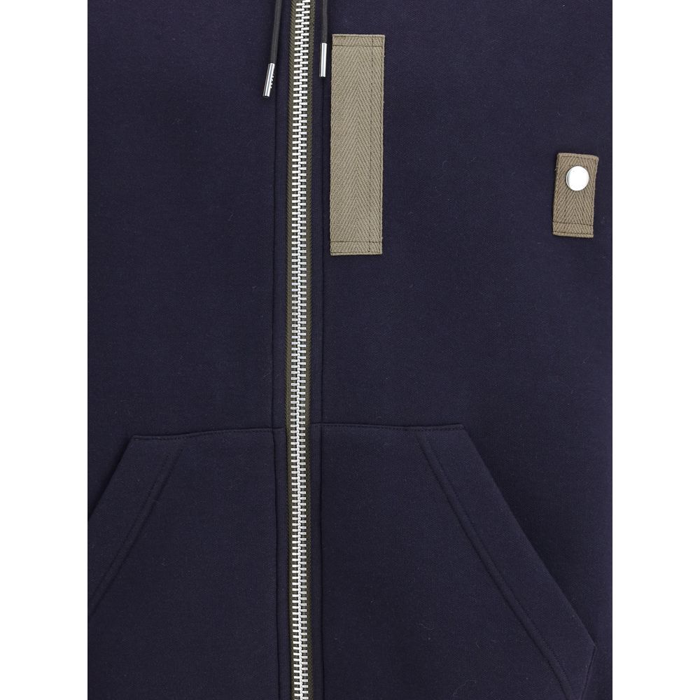 Sacai Blauer Baumwoll-Kapuzenpullover